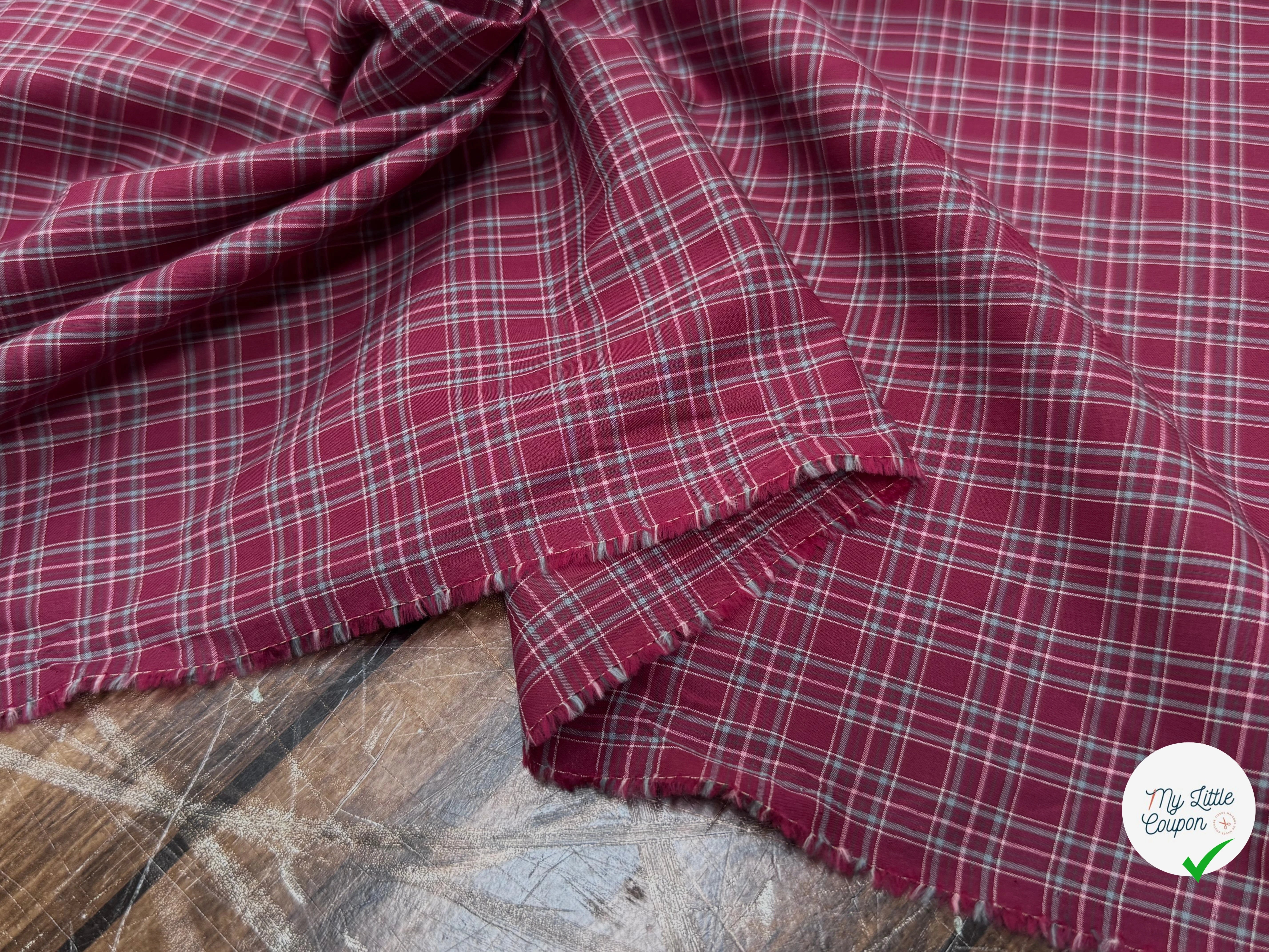 COTON CHEMISE À CARREAUX BORDEAUX - My Little Coupon