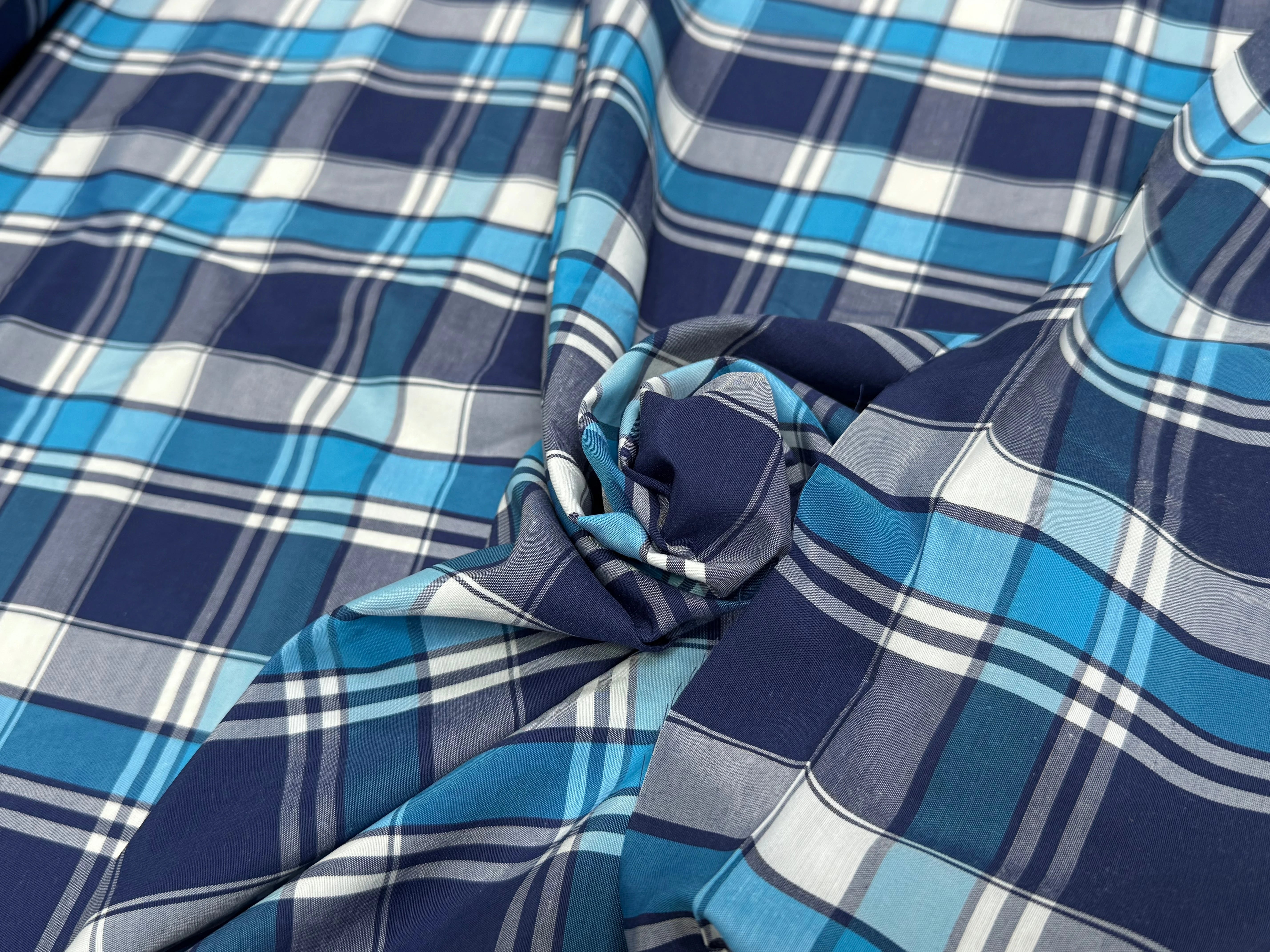 COTON CHEMISE CARREAUX BLEU BLANC - My Little Coupon