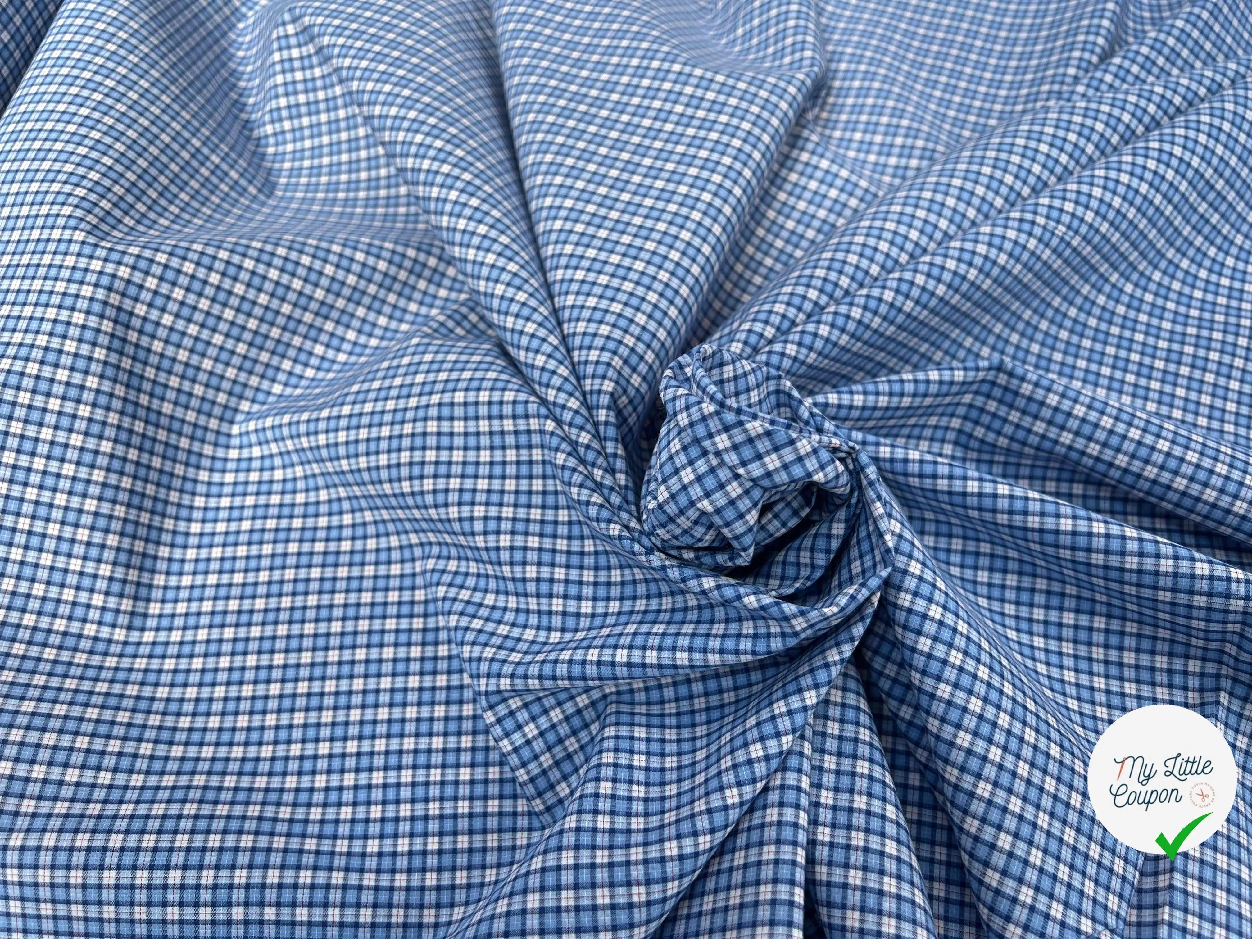 COTON CHEMISE CARREAUX BLEU BLANC ROUGE - My Little Coupon