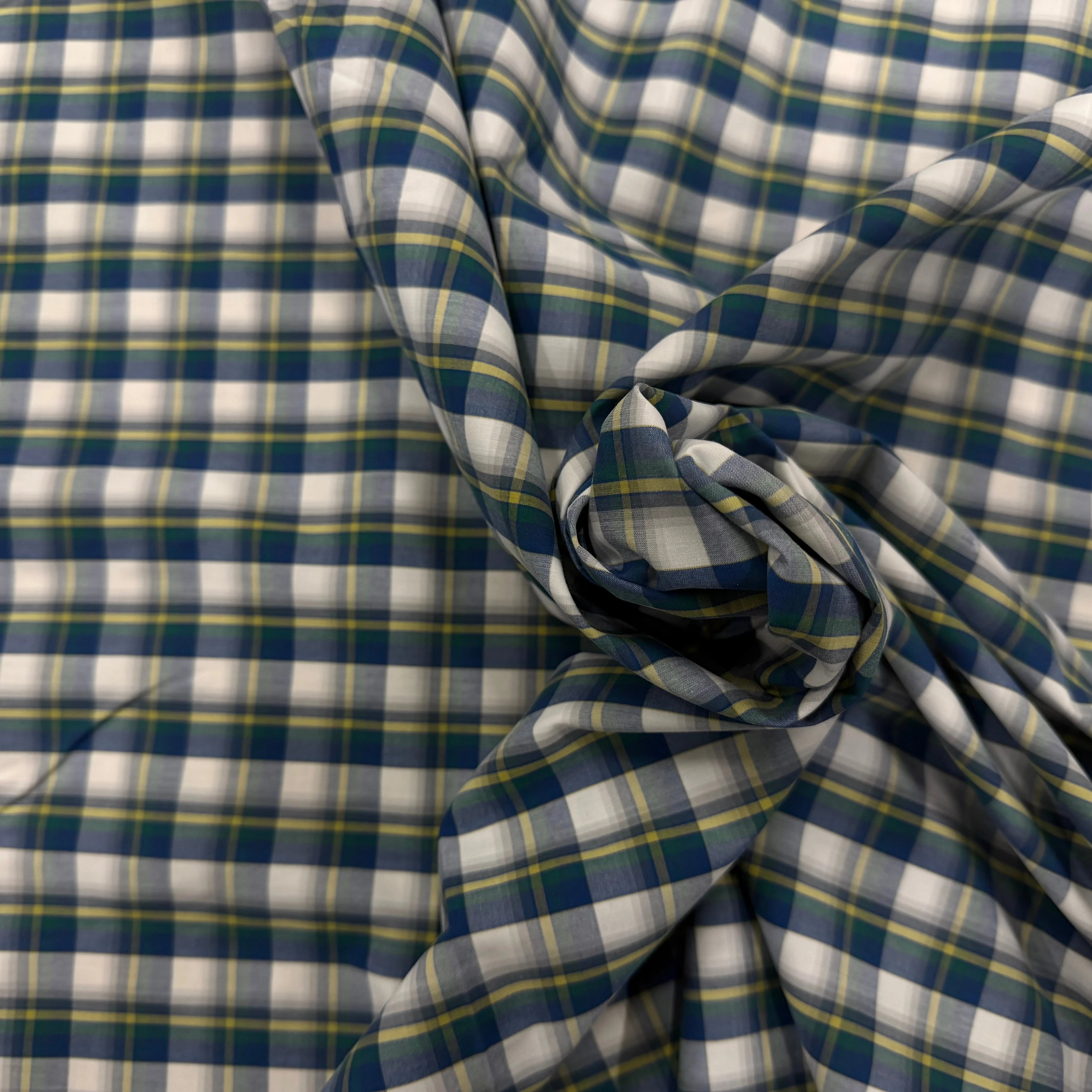 GREEN YELLOW CHECKED COTTON SHIRT - My Little Coupon