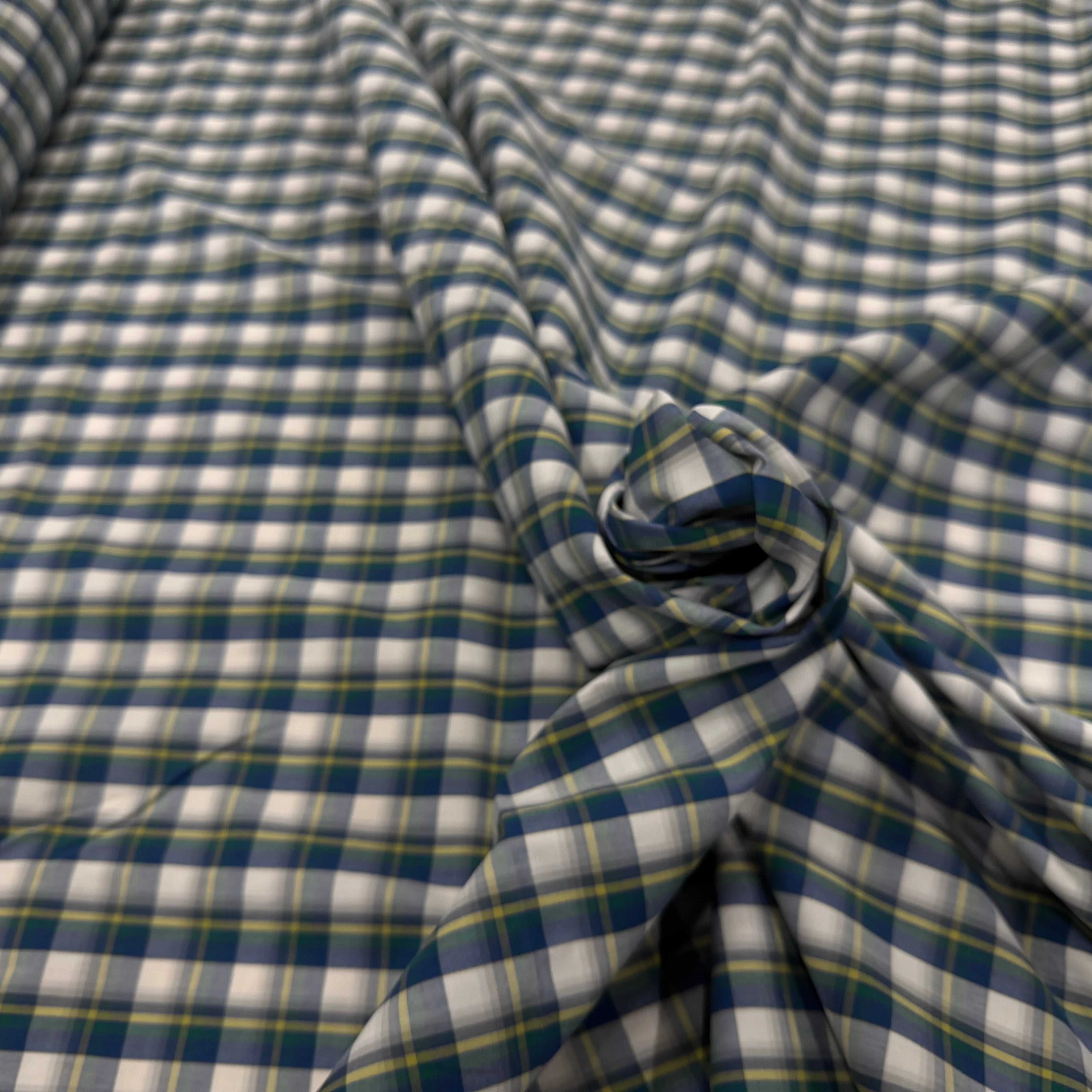 GREEN YELLOW CHECKED COTTON SHIRT - My Little Coupon