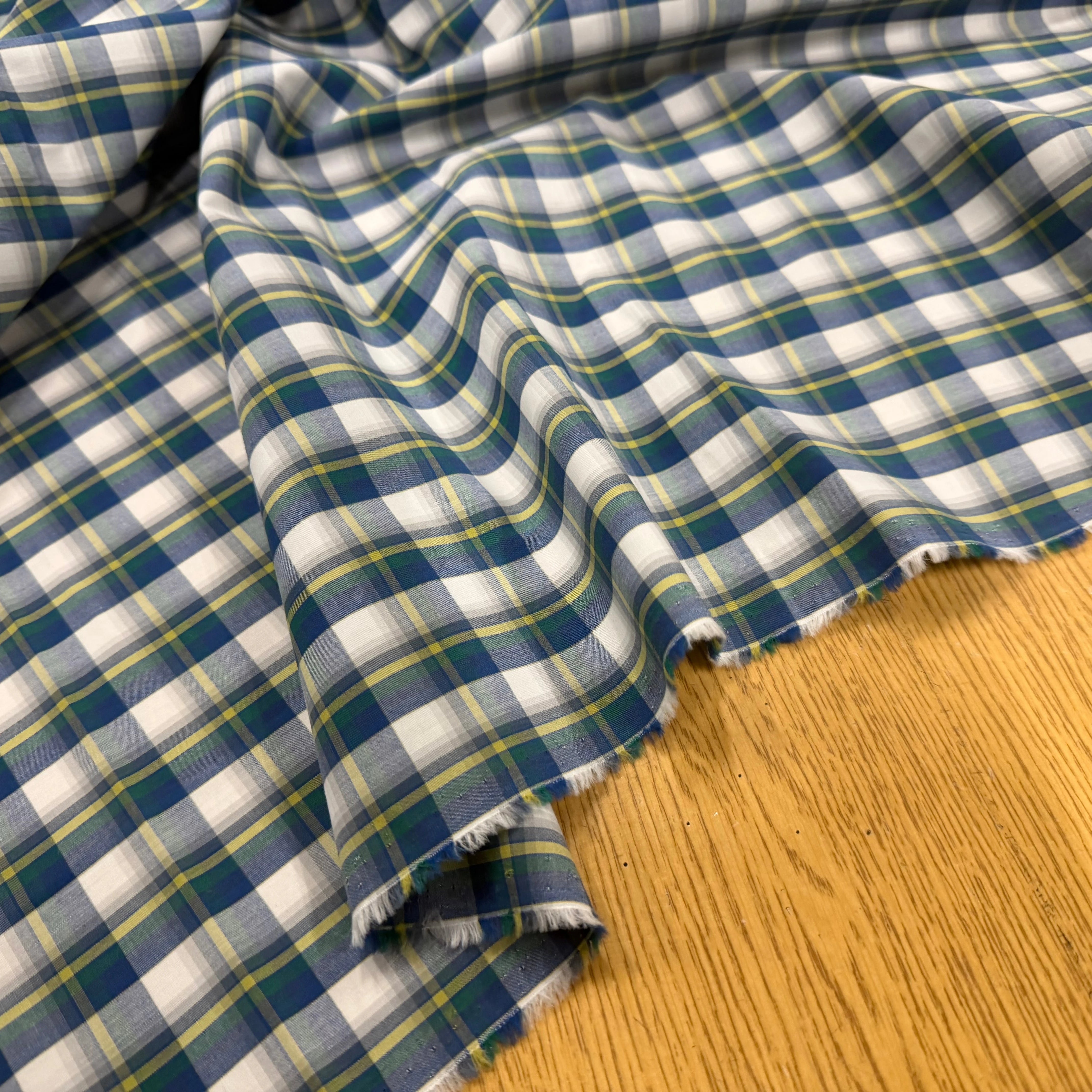 GREEN YELLOW CHECKED COTTON SHIRT - My Little Coupon