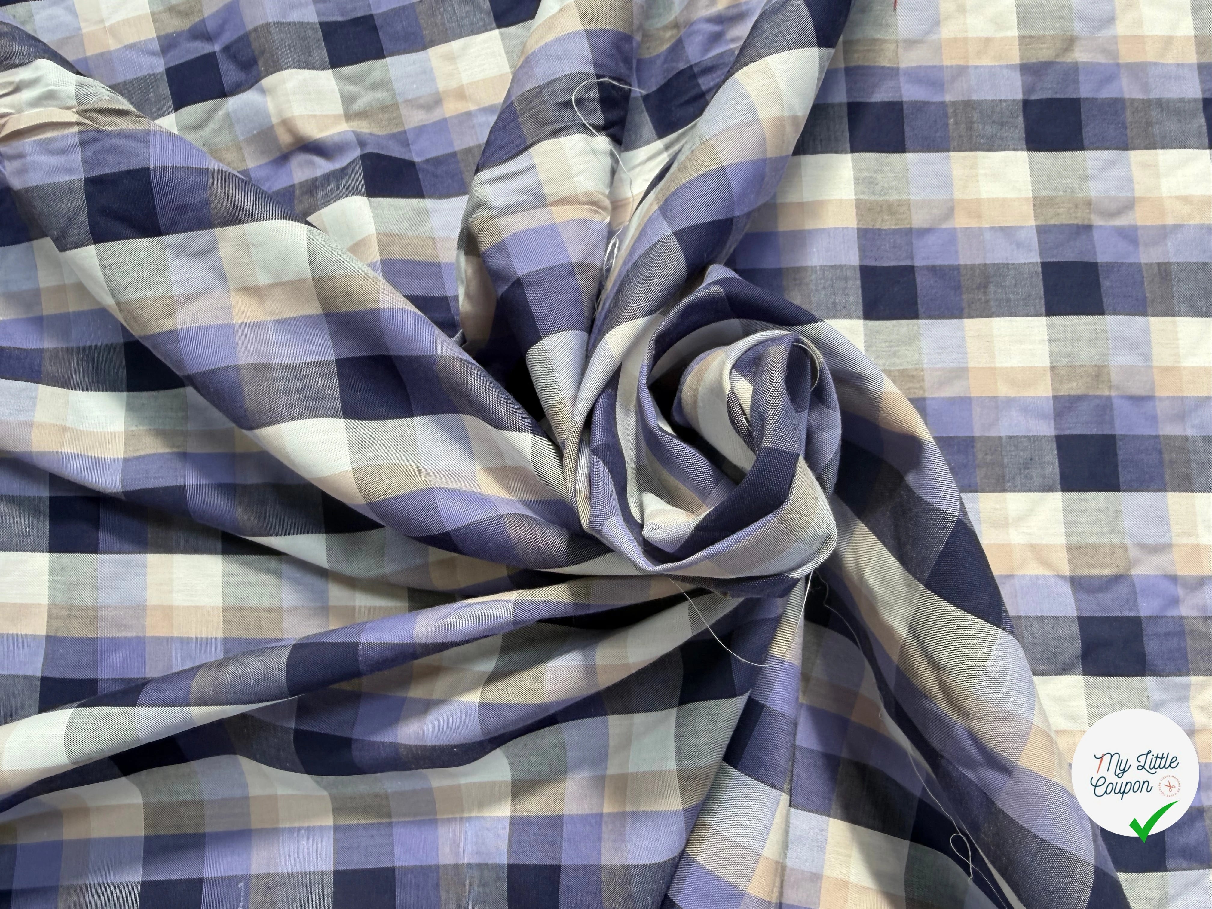 COTON CHEMISE CARREAUX VIOLET - My Little Coupon