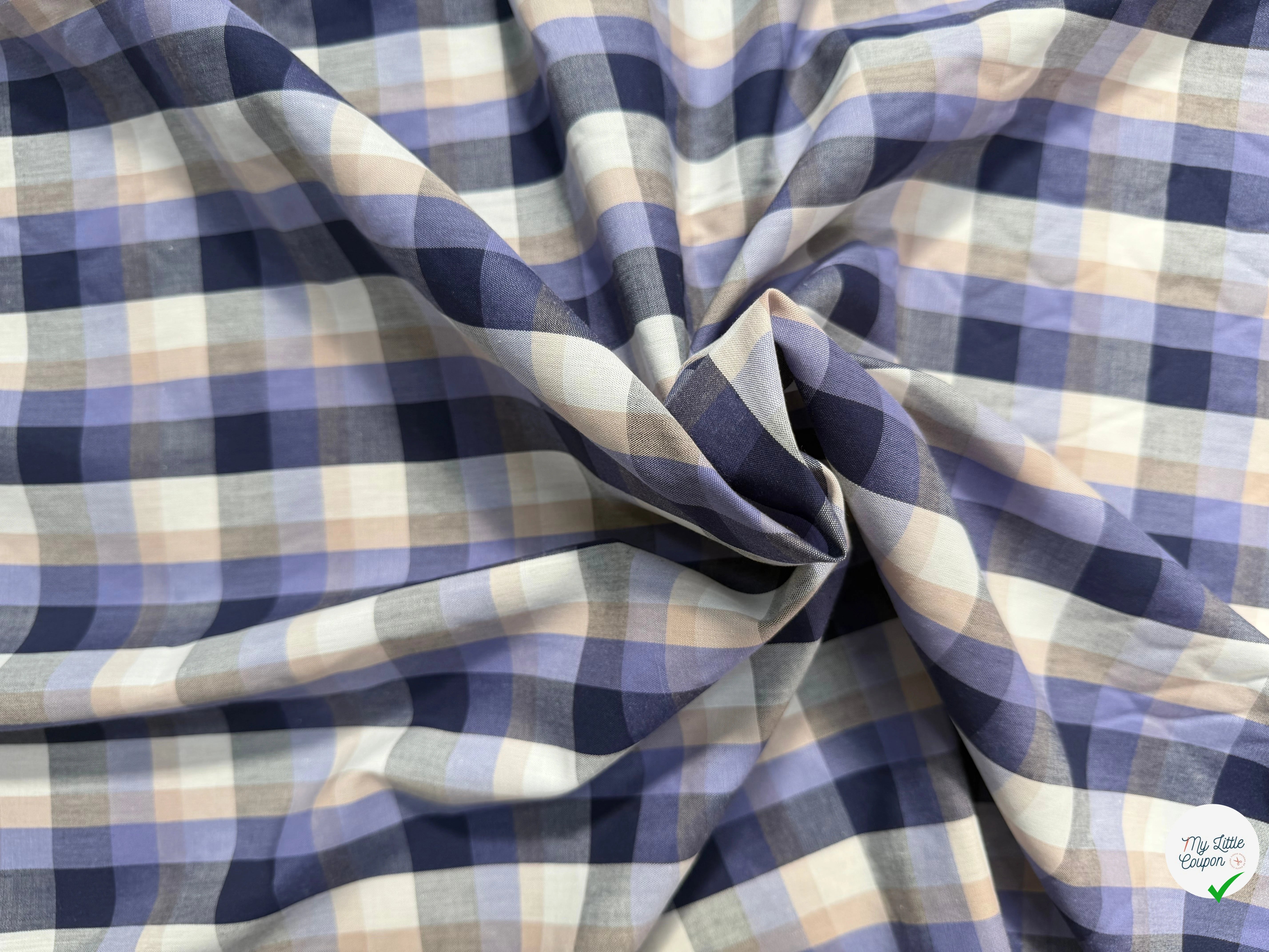 COTON CHEMISE CARREAUX VIOLET - My Little Coupon