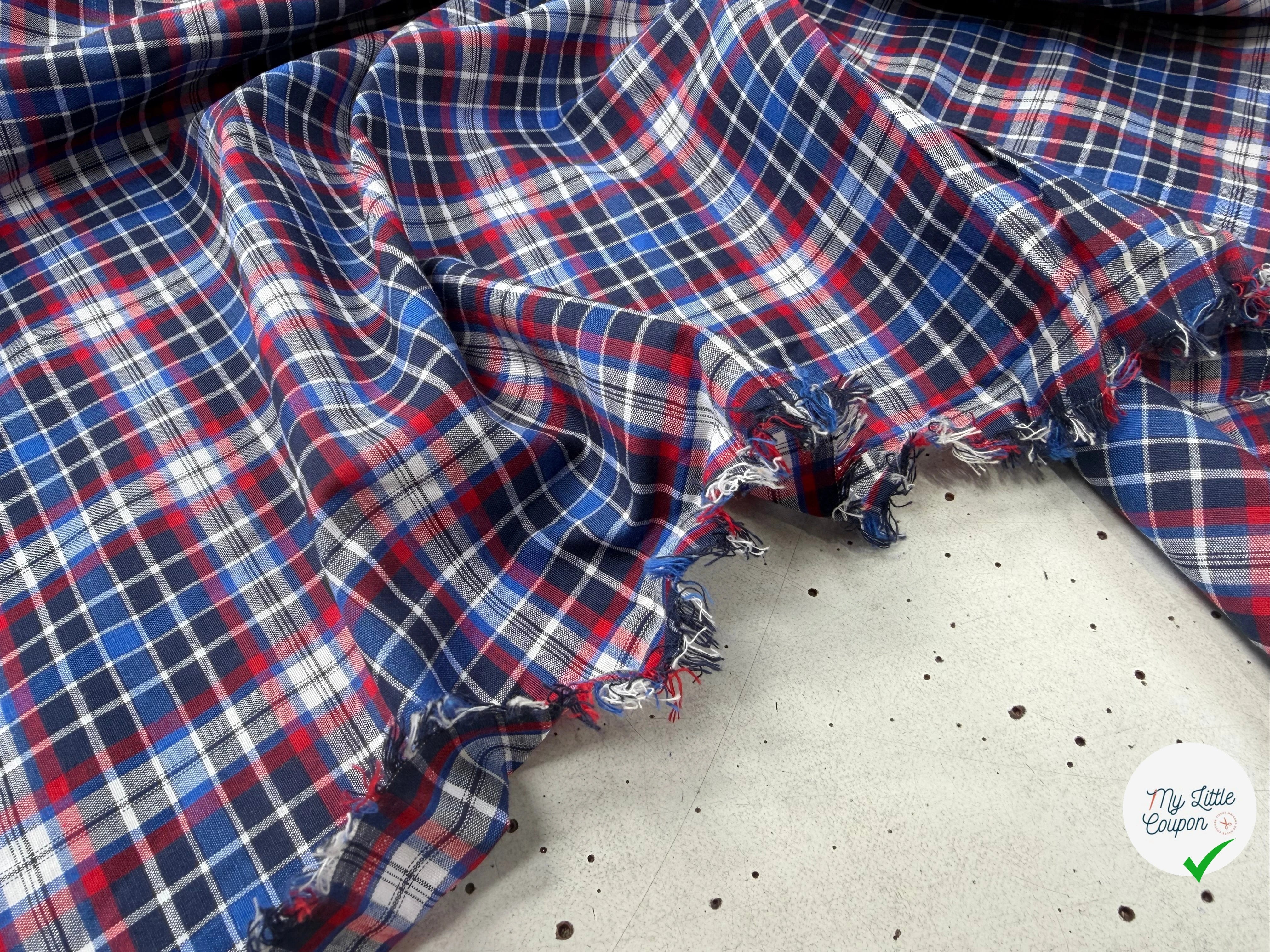 COTON CHEMISE ECOSSAIS BLEU ROUGE - My Little Coupon