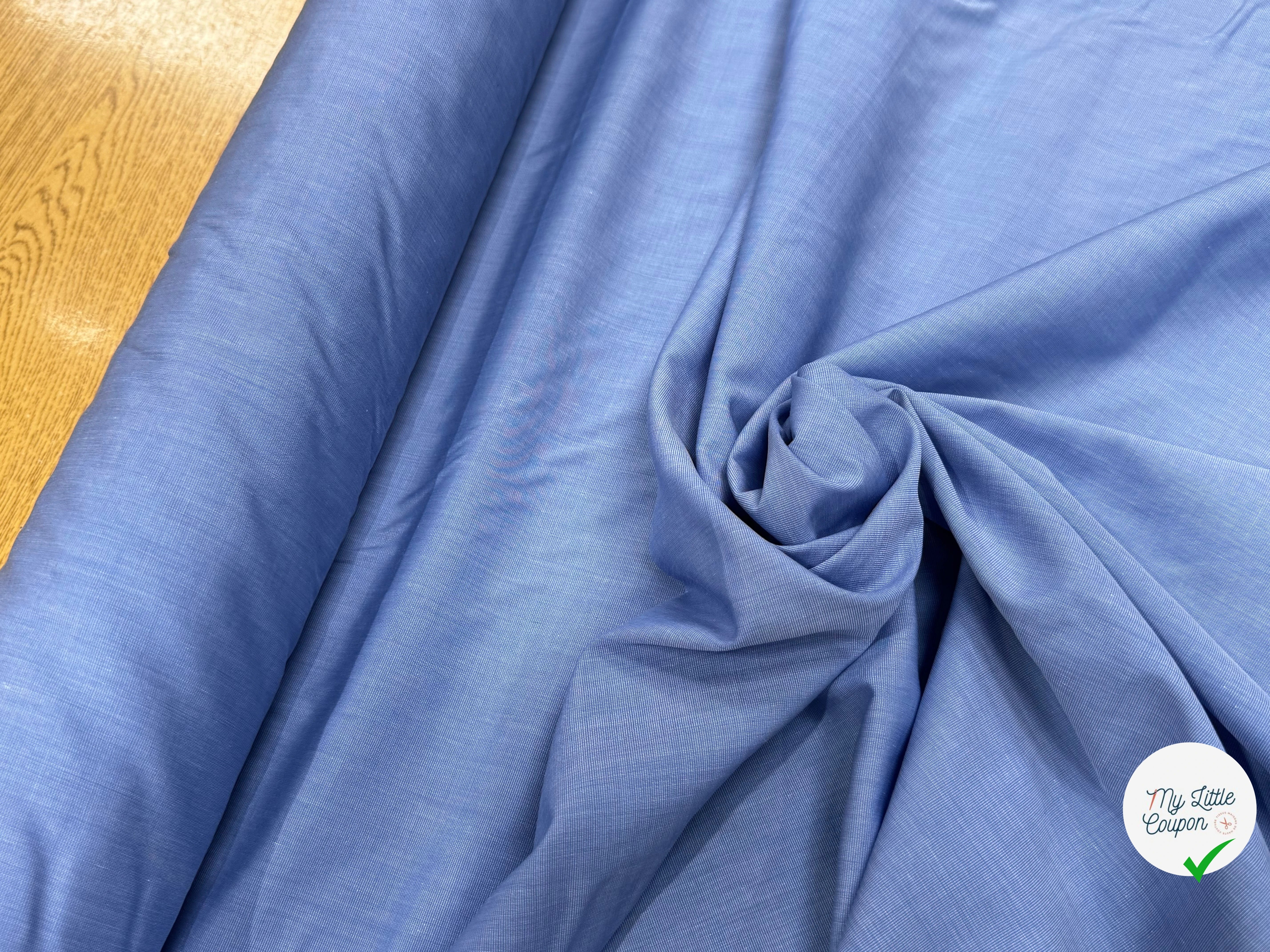 COTON CHEMISE ESPRIT OXFORD BLEU - My Little Coupon