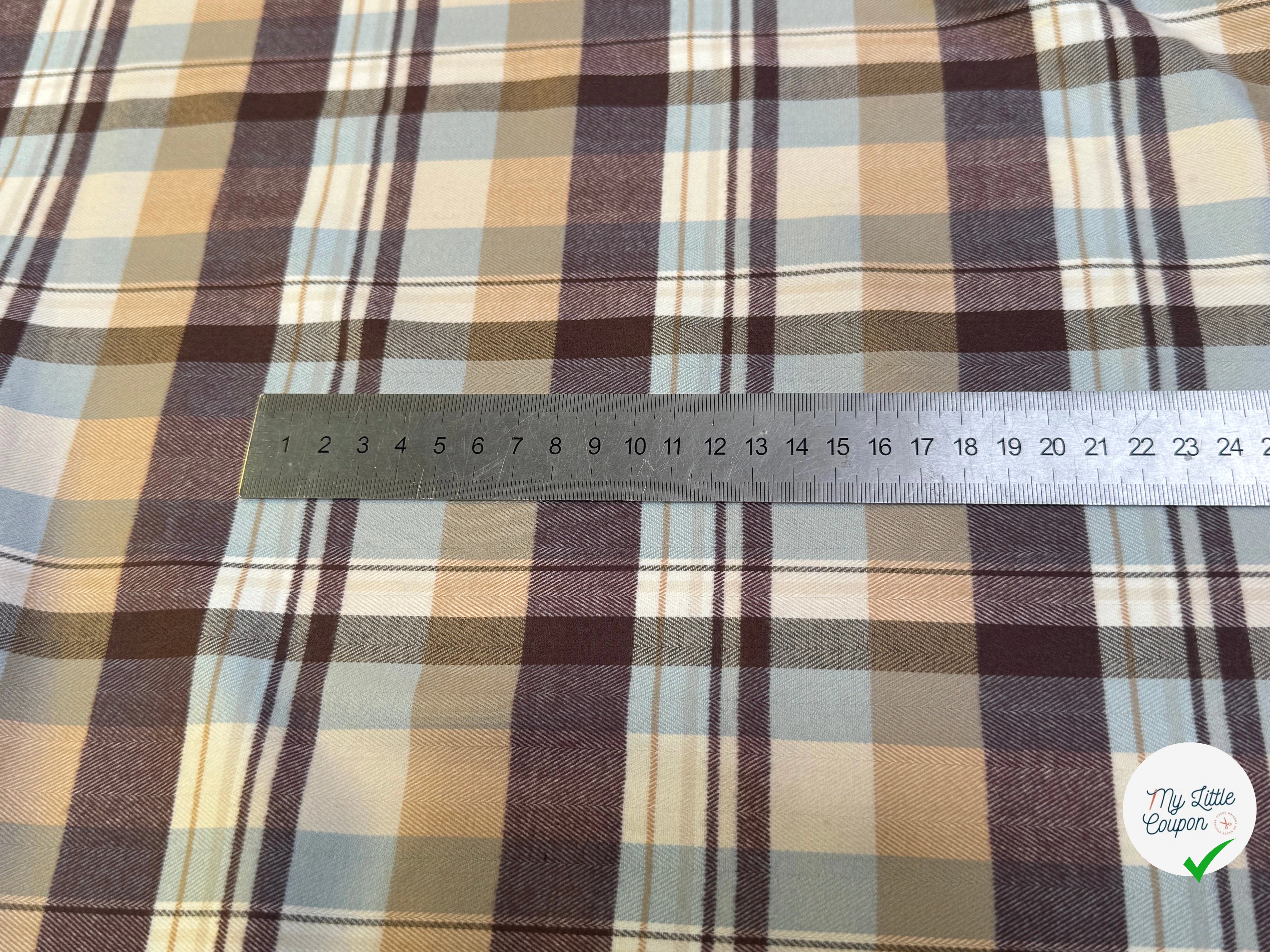 COTON CHEMISE FLANELLE DOUCE À CARREAUX COULEURS DU CIEL - My Little Coupon