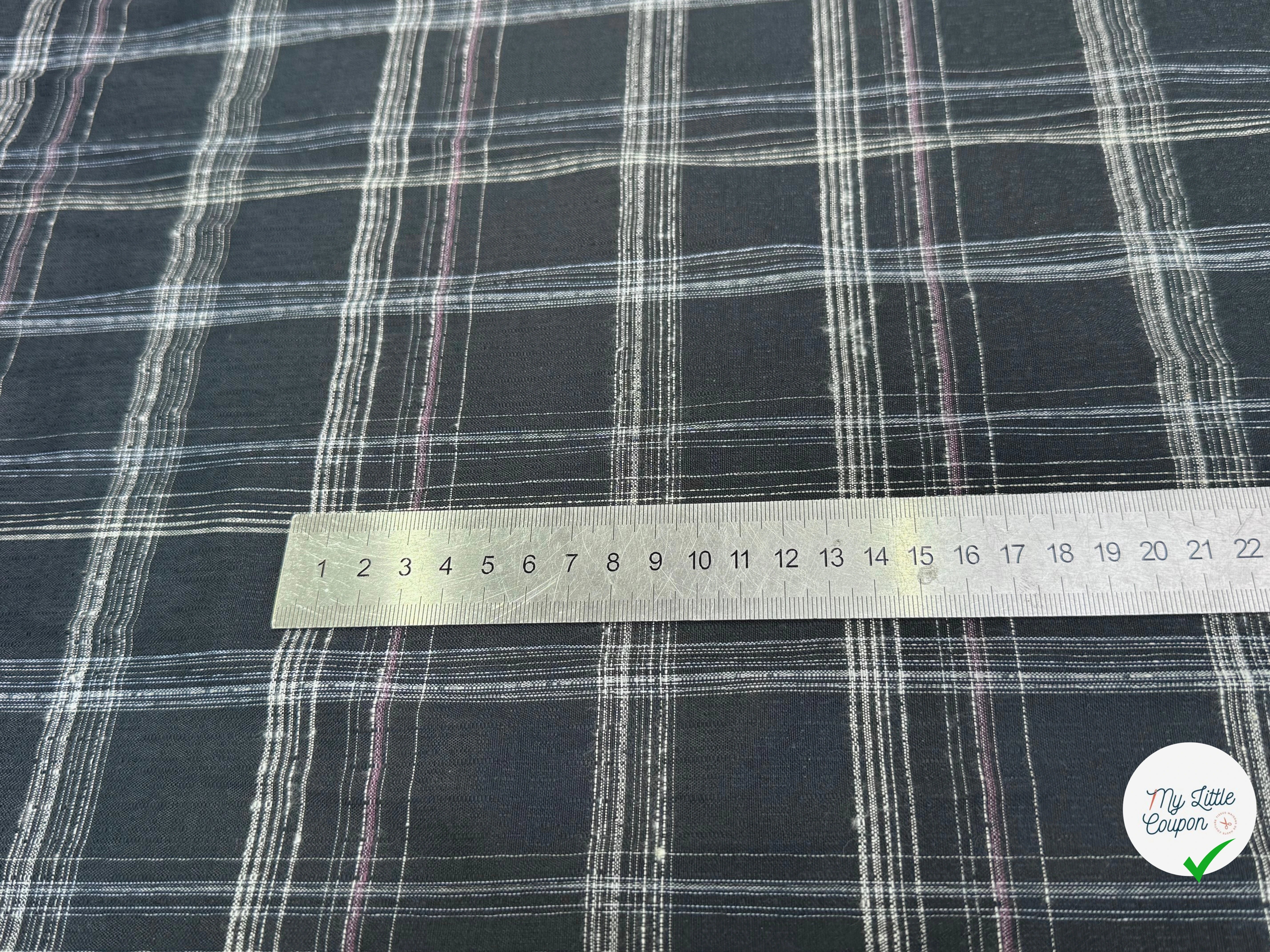 COTON CHEMISE LÉGÈREMENT DUVETEUX À CARREAUX GRIS BLEUTÉ - My Little Coupon