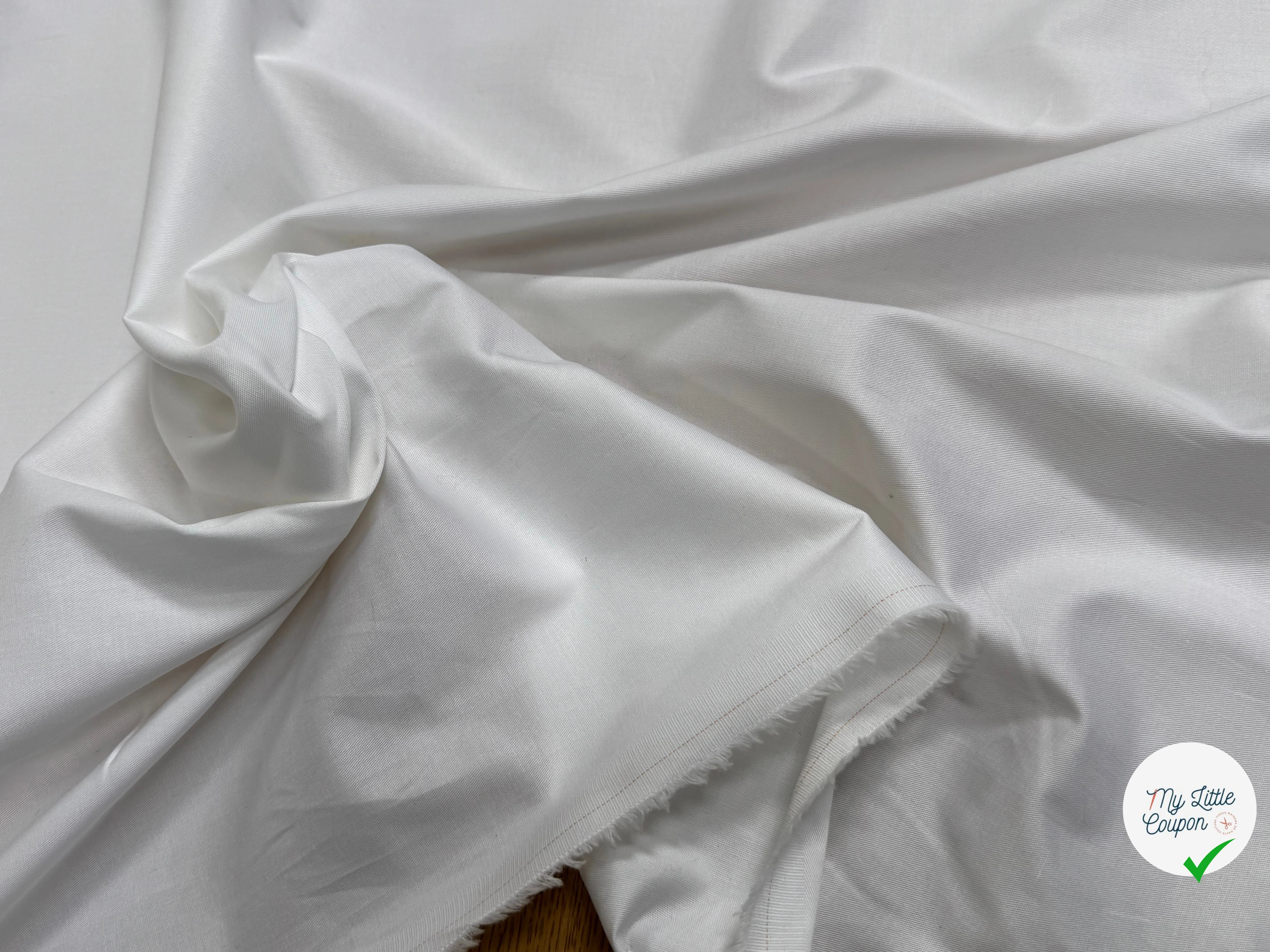 COTON CHEMISE SERGÉ FLUIDE BLANC STRETCH - My Little Coupon