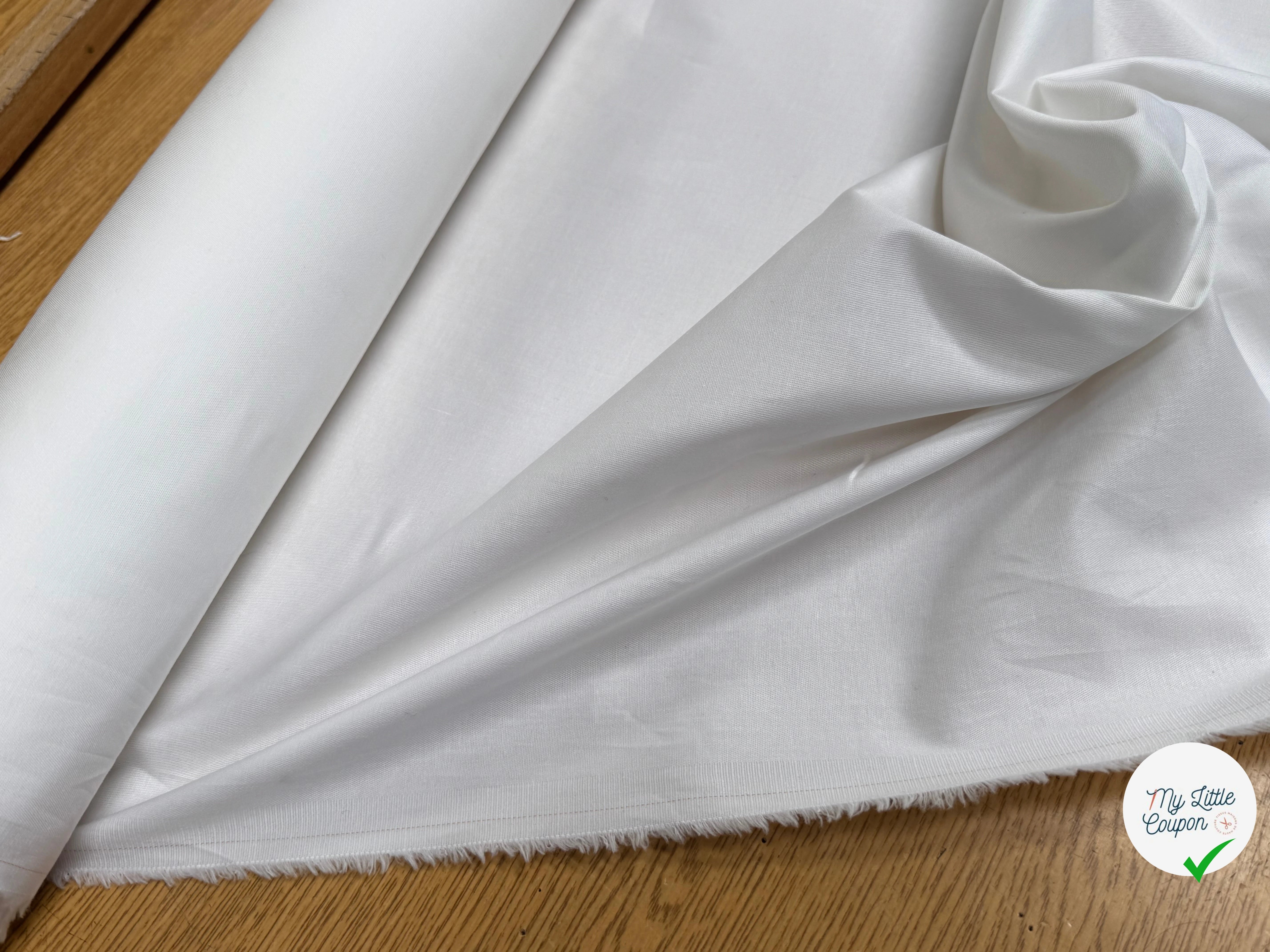 COTON CHEMISE SERGÉ FLUIDE BLANC STRETCH - My Little Coupon
