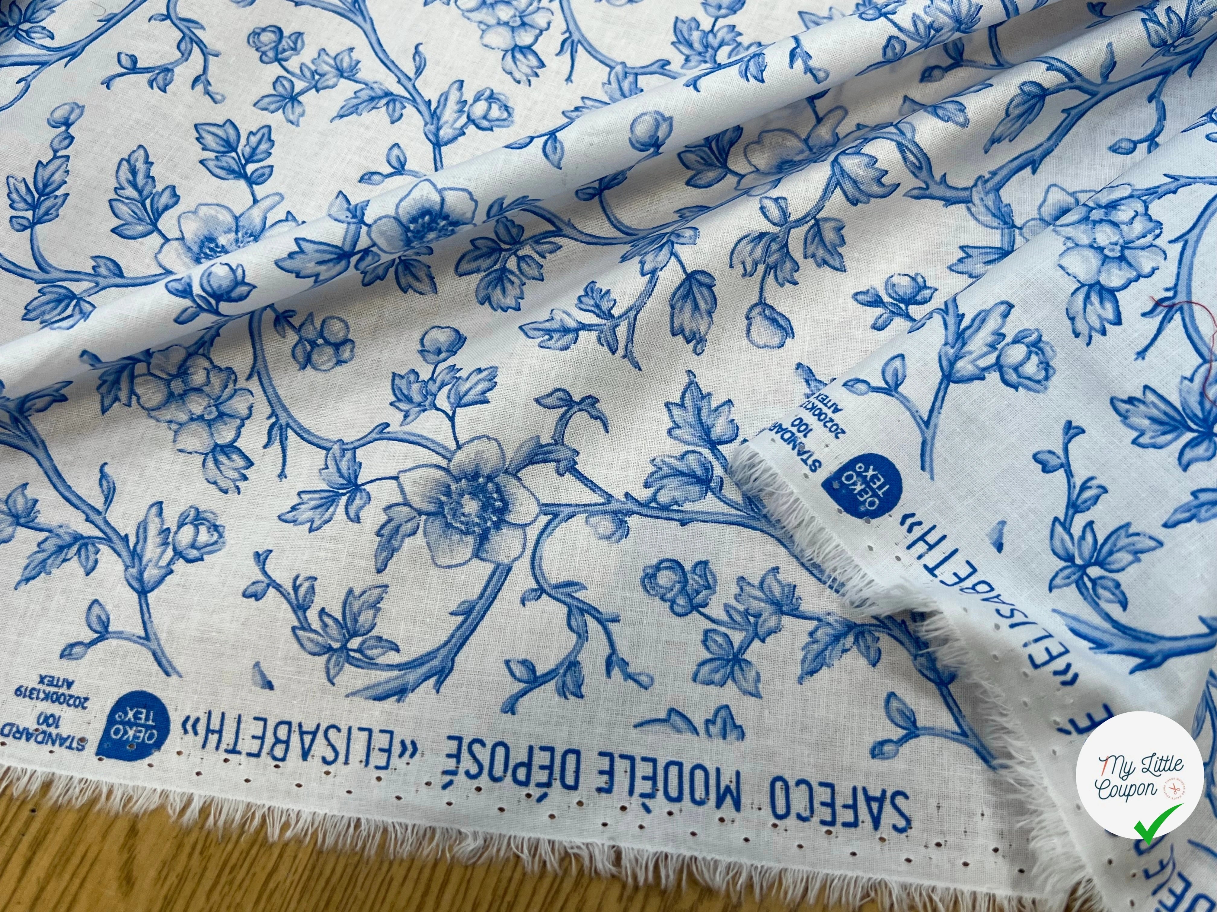 COTON ELISABETH BLEU 150 CM - My Little Coupon