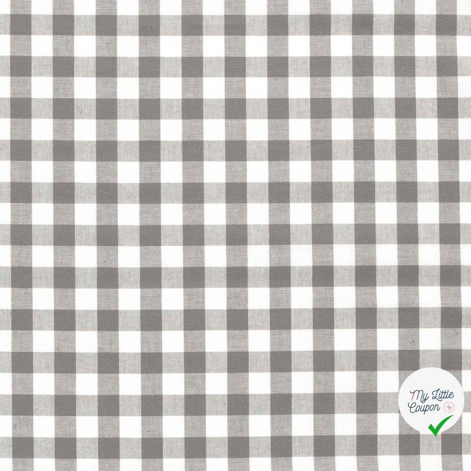COTON FIL TEINT CARREAUX GRIS FONCÉ - My Little Coupon