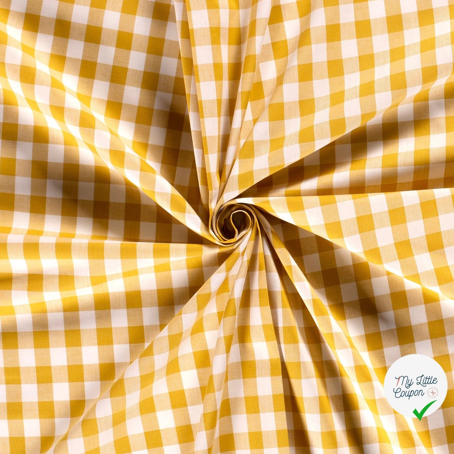 COTON FIL TEINT CARREAUX OCRE - My Little Coupon