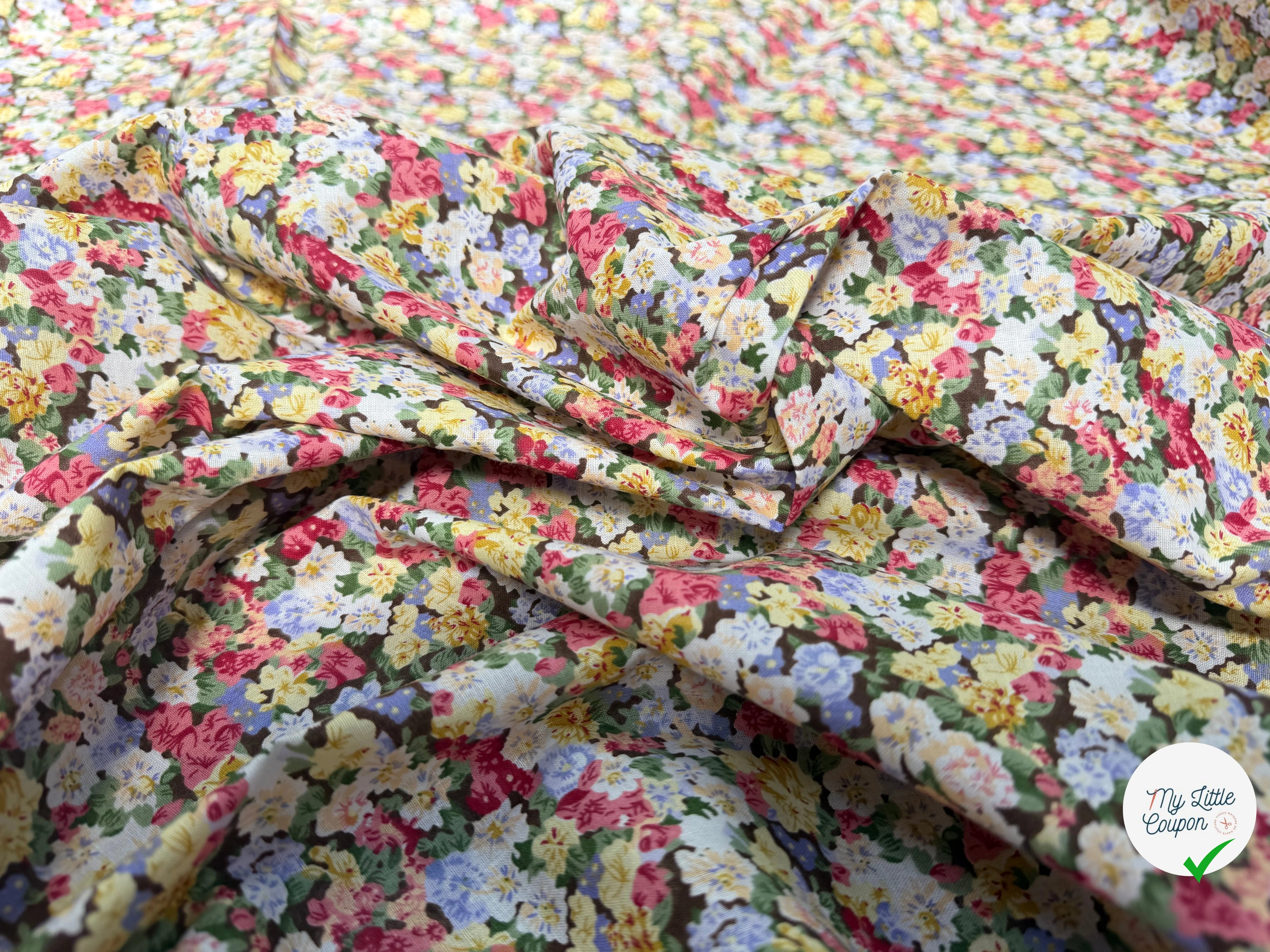 COTON FLEURS MULTICOLORES - My Little Coupon