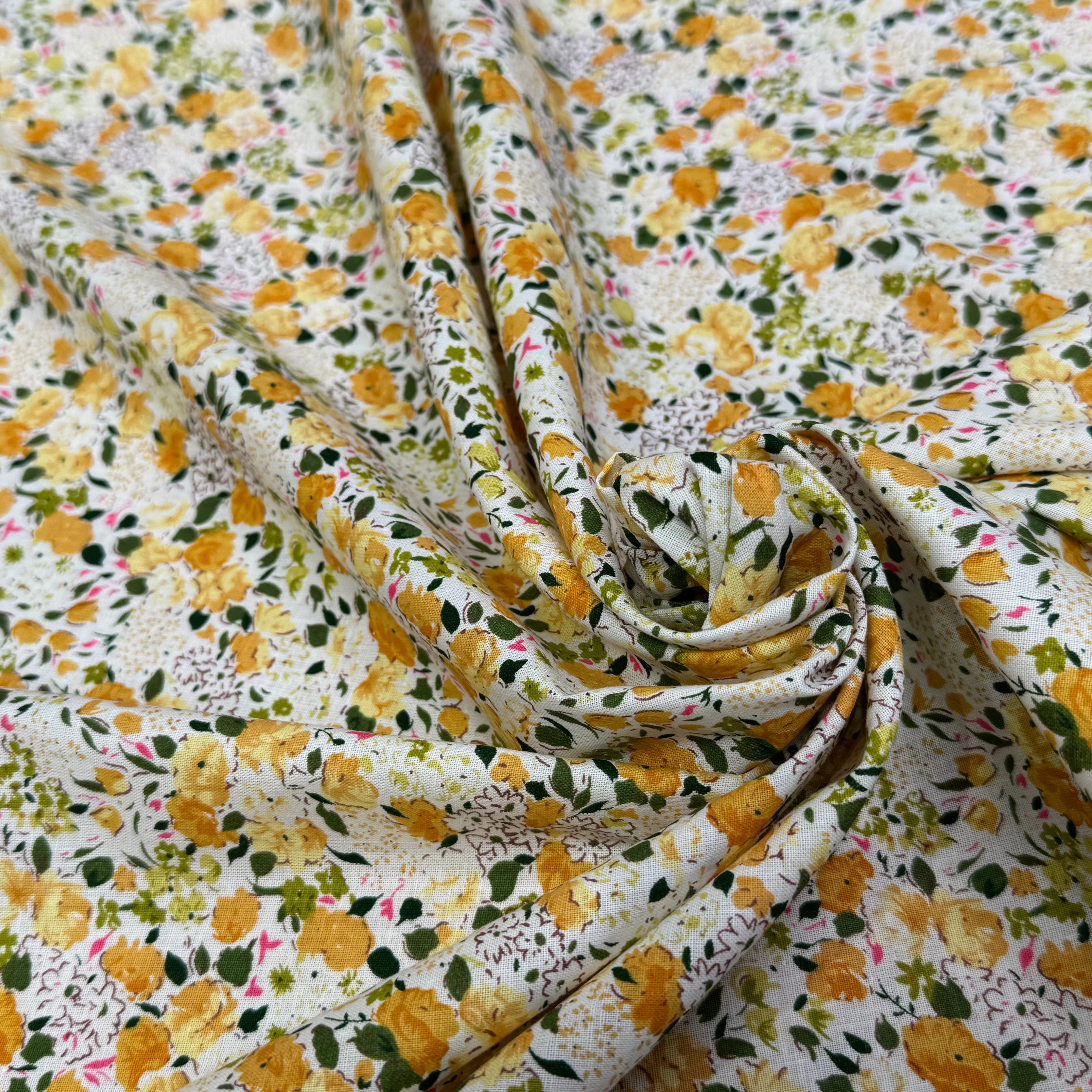 COTON FLEURS ORANGE & VERT - My Little Coupon