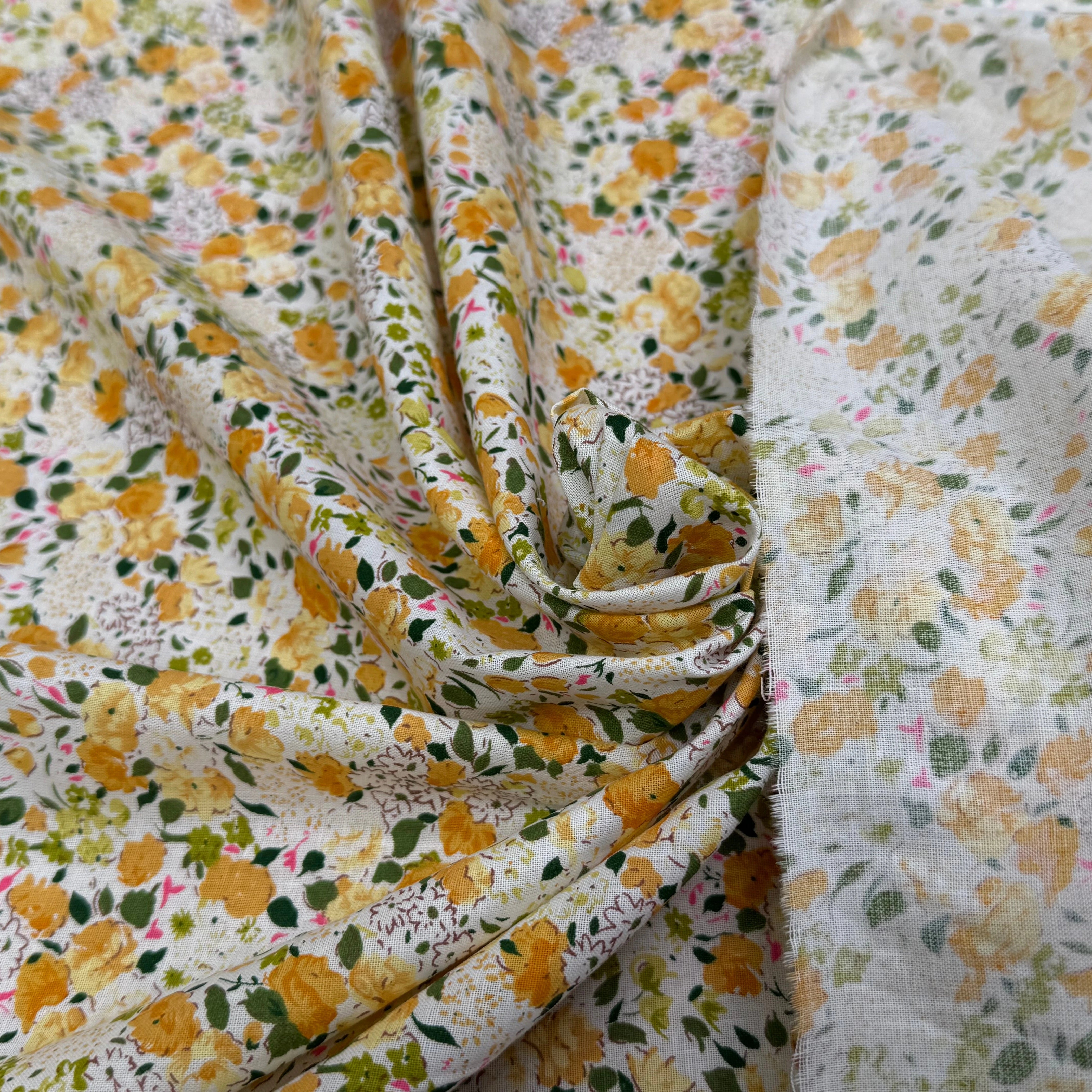 COTON FLEURS ORANGE & VERT - My Little Coupon
