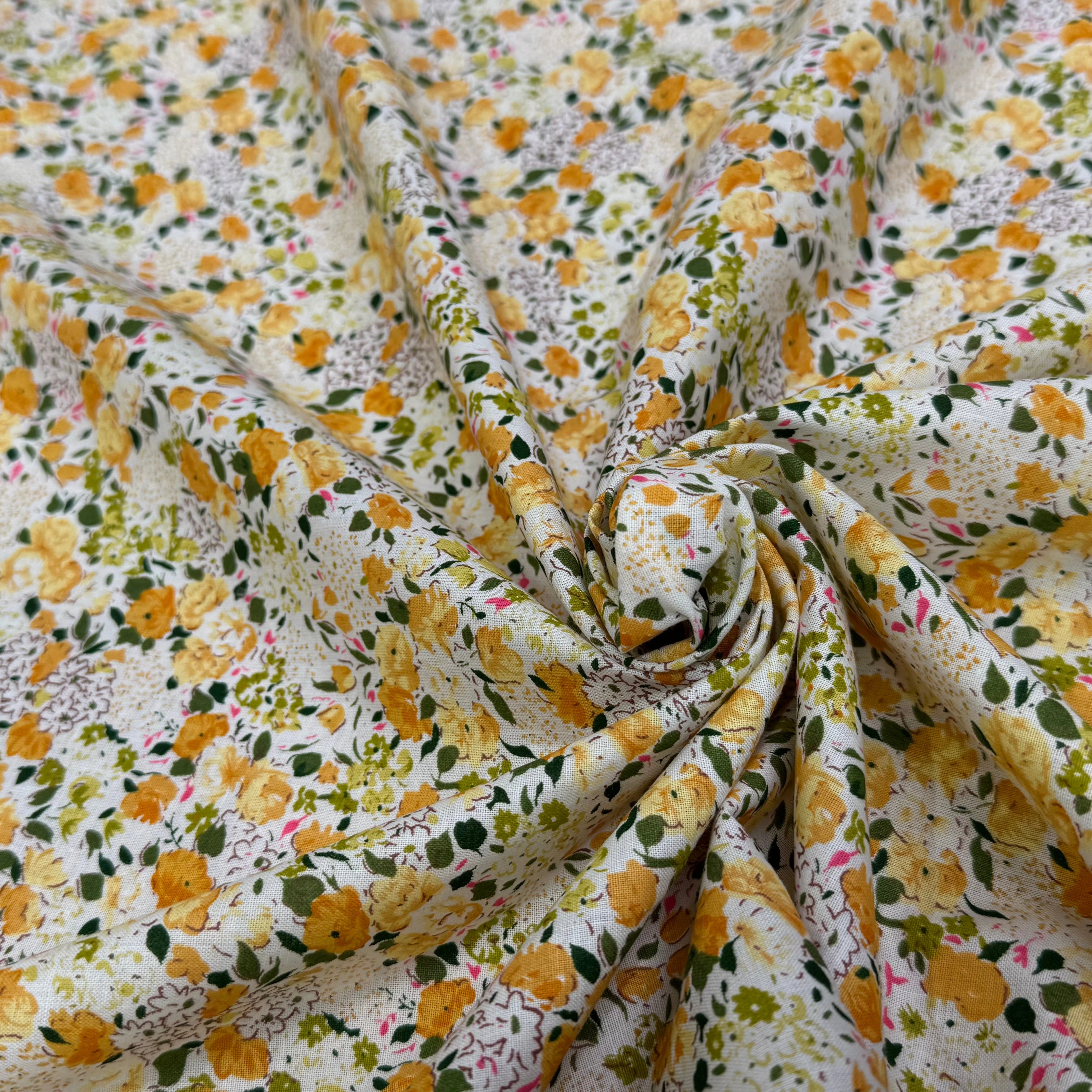 COTON FLEURS ORANGE & VERT - My Little Coupon