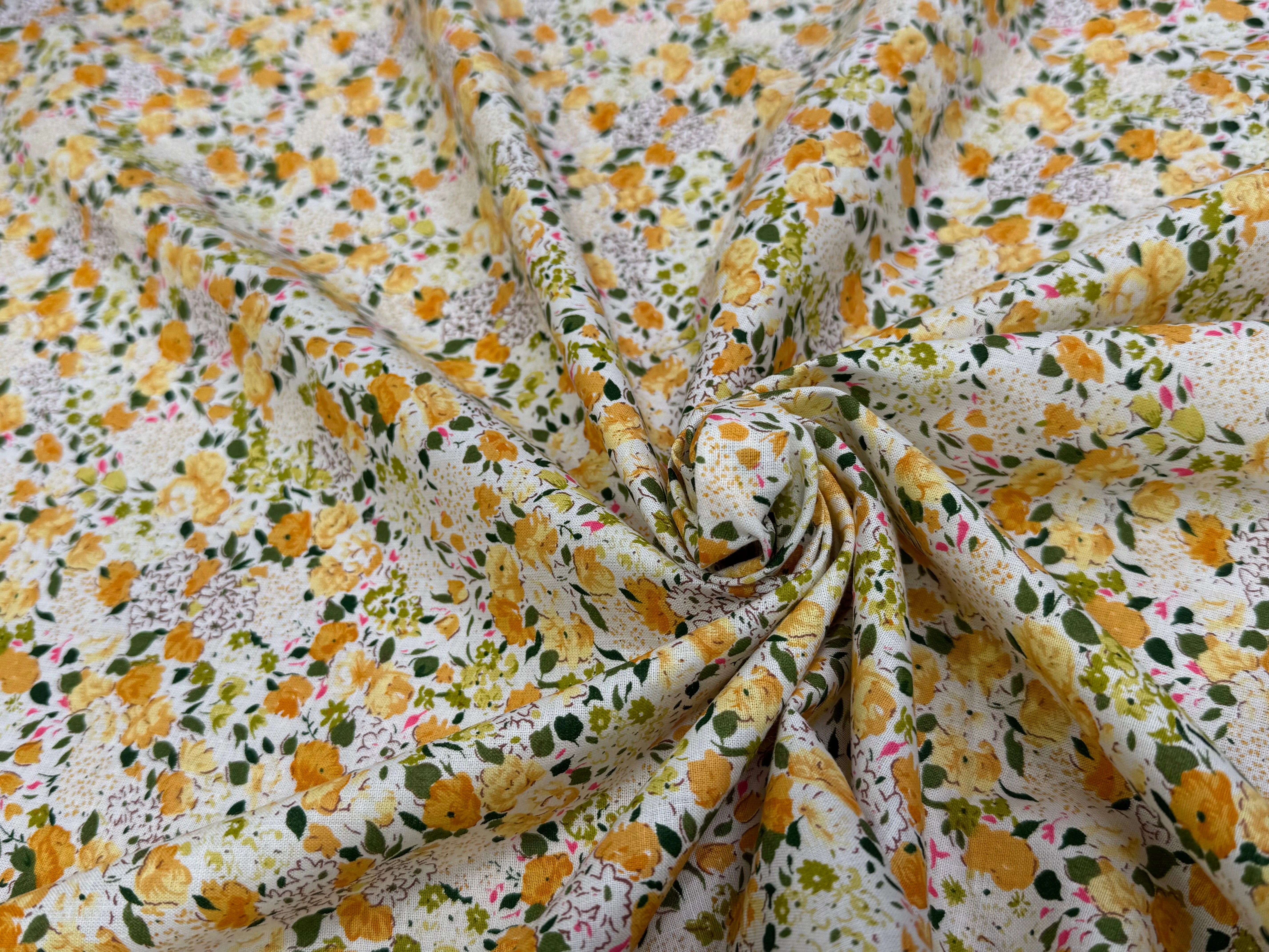 COTON FLEURS ORANGE & VERT - My Little Coupon