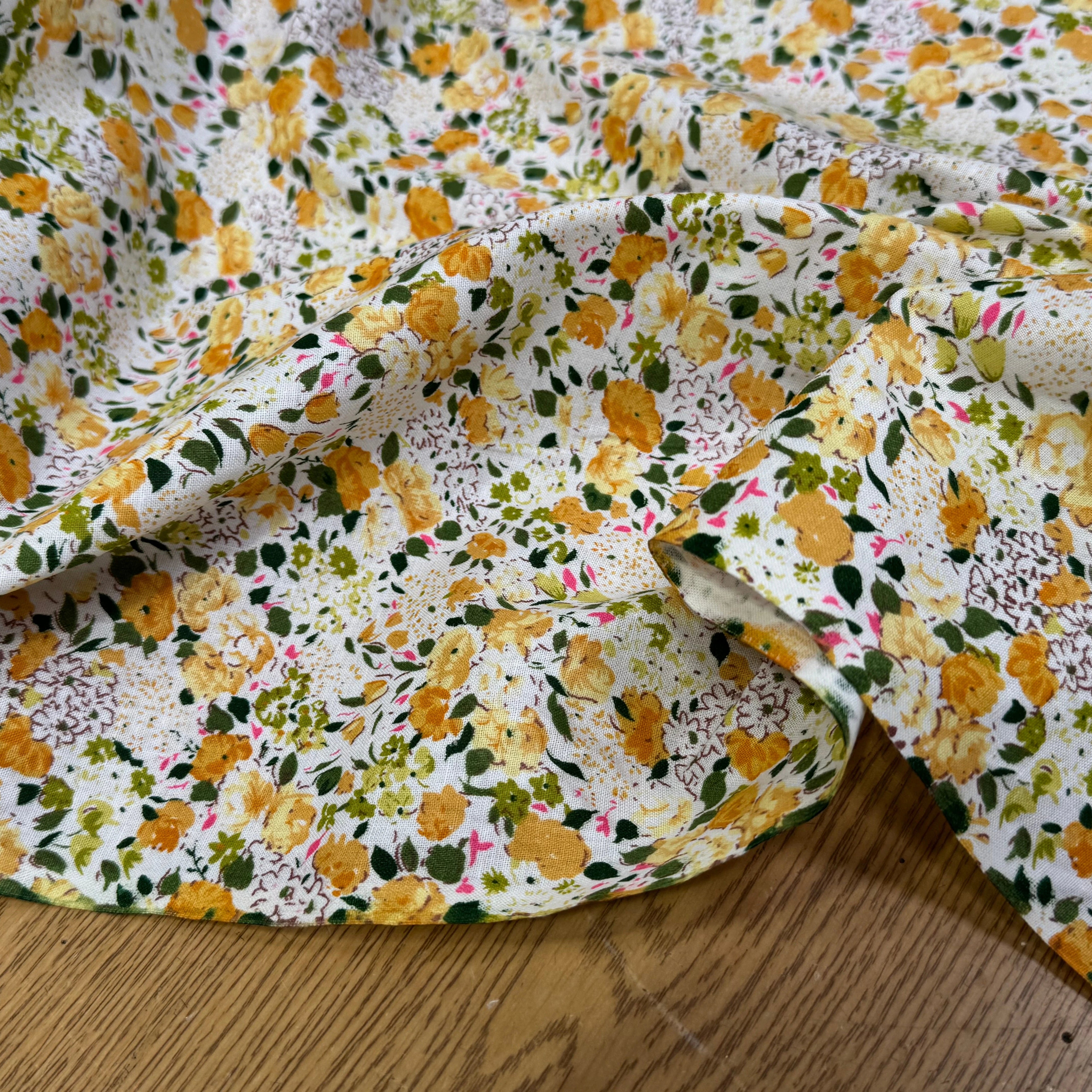 COTON FLEURS ORANGE & VERT - My Little Coupon