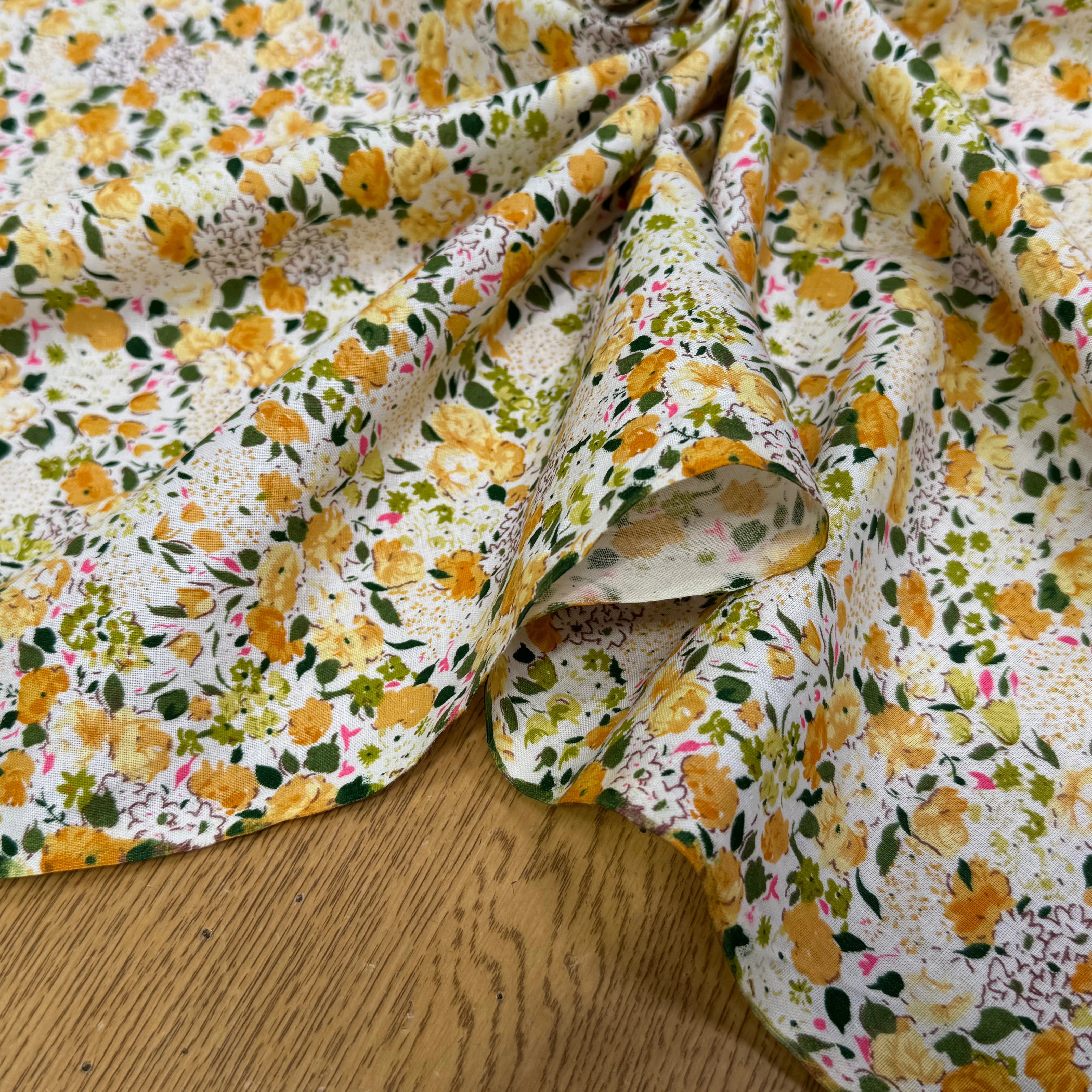 COTON FLEURS ORANGE & VERT - My Little Coupon