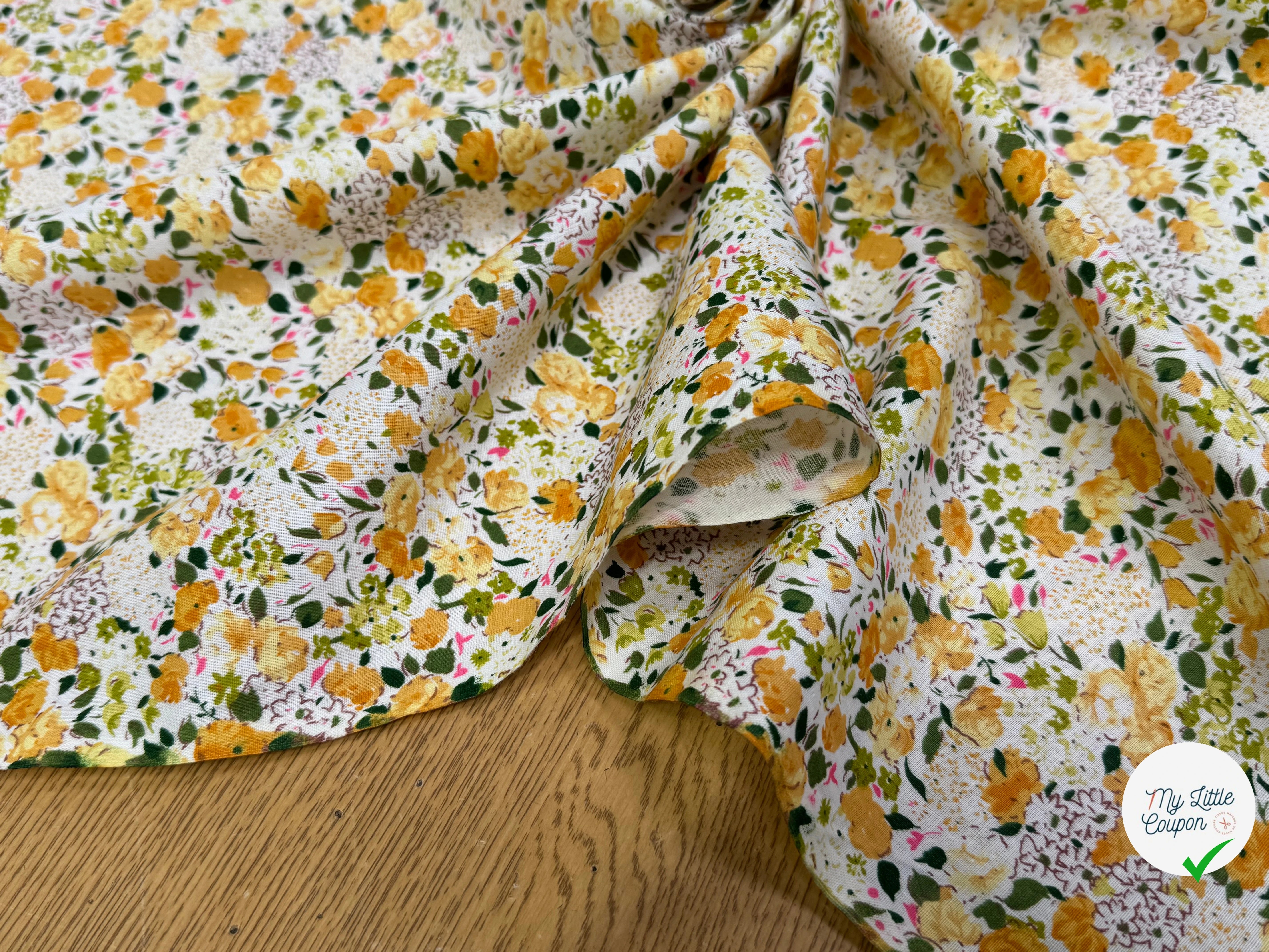 COTON FLEURS ORANGE & VERT - My Little Coupon