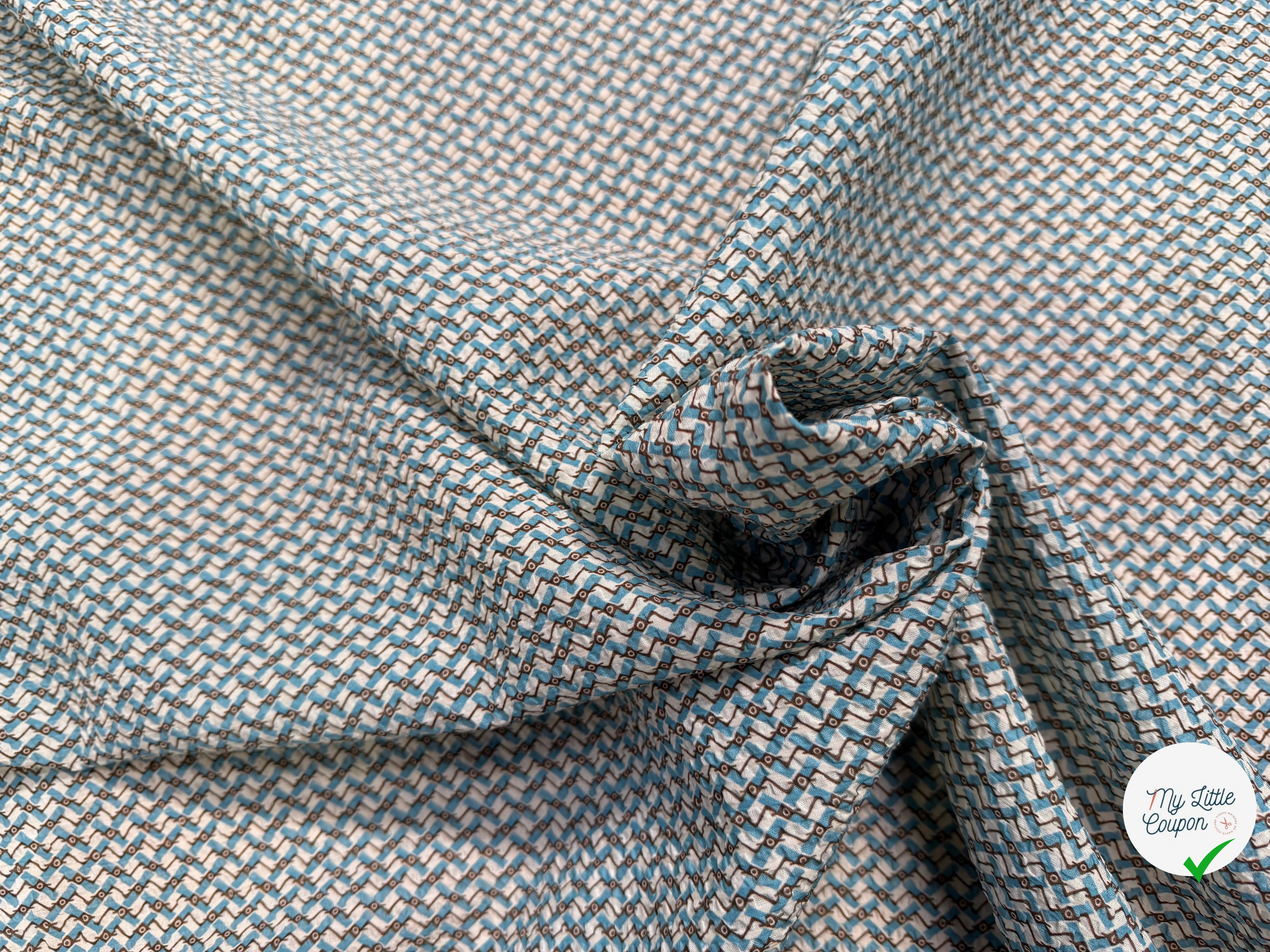 COTON GAUFFRÉ VAGUES EGYPTIENNES PRINT - My Little Coupon