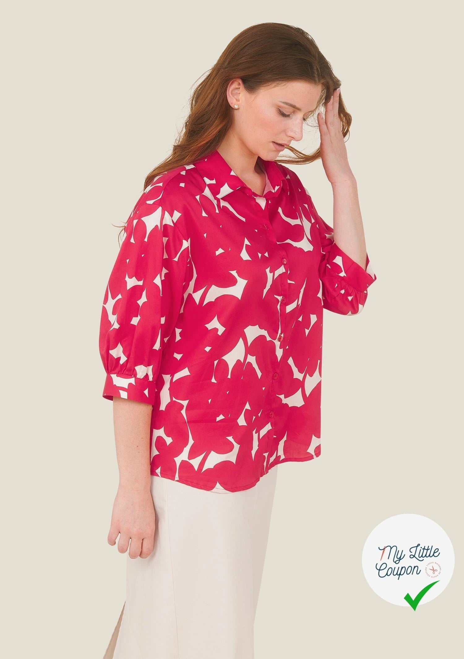 COTON GRAPHIQUE OMBRES ROUGE - My Little Coupon
