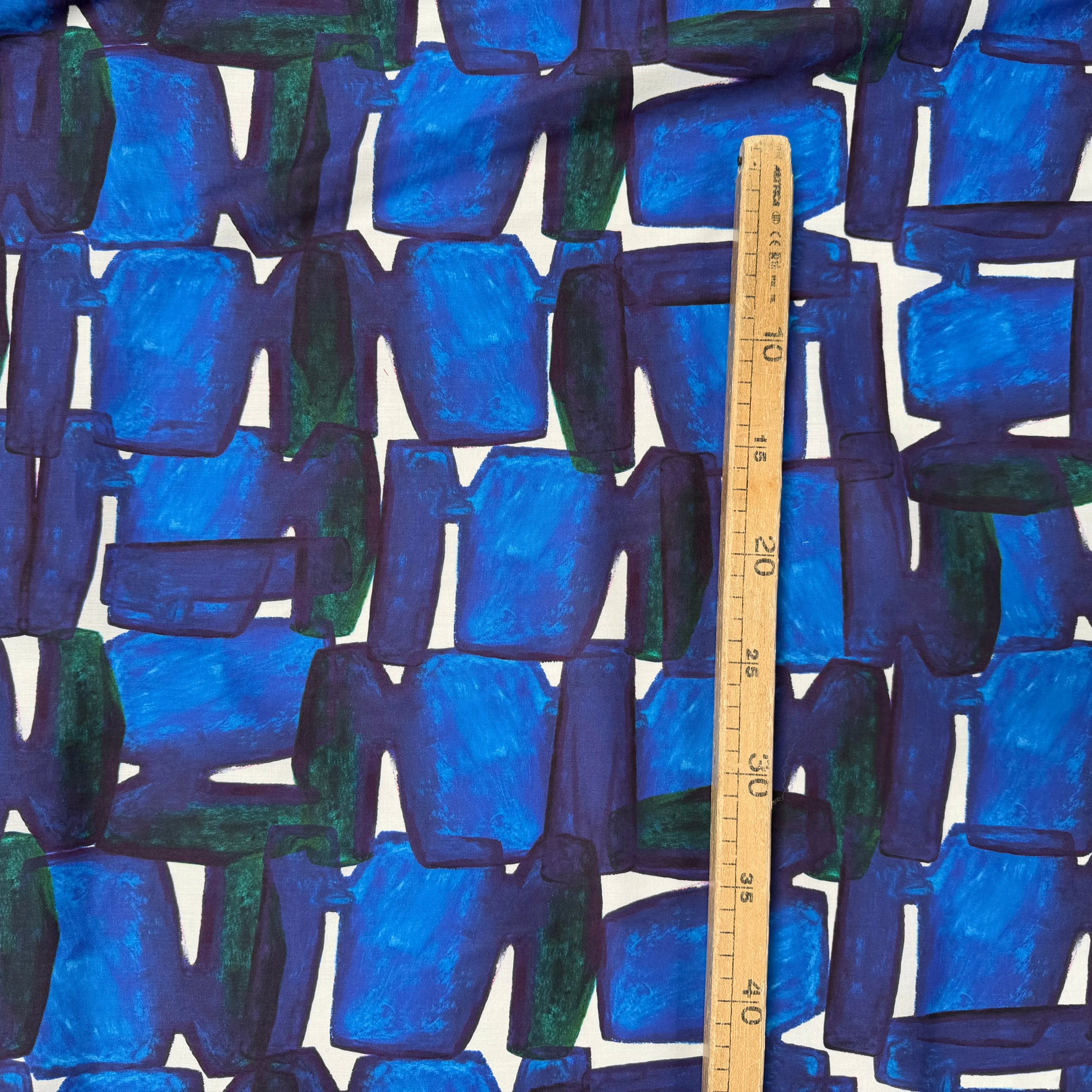 Tissu coton bleu graphique My Little Coupon