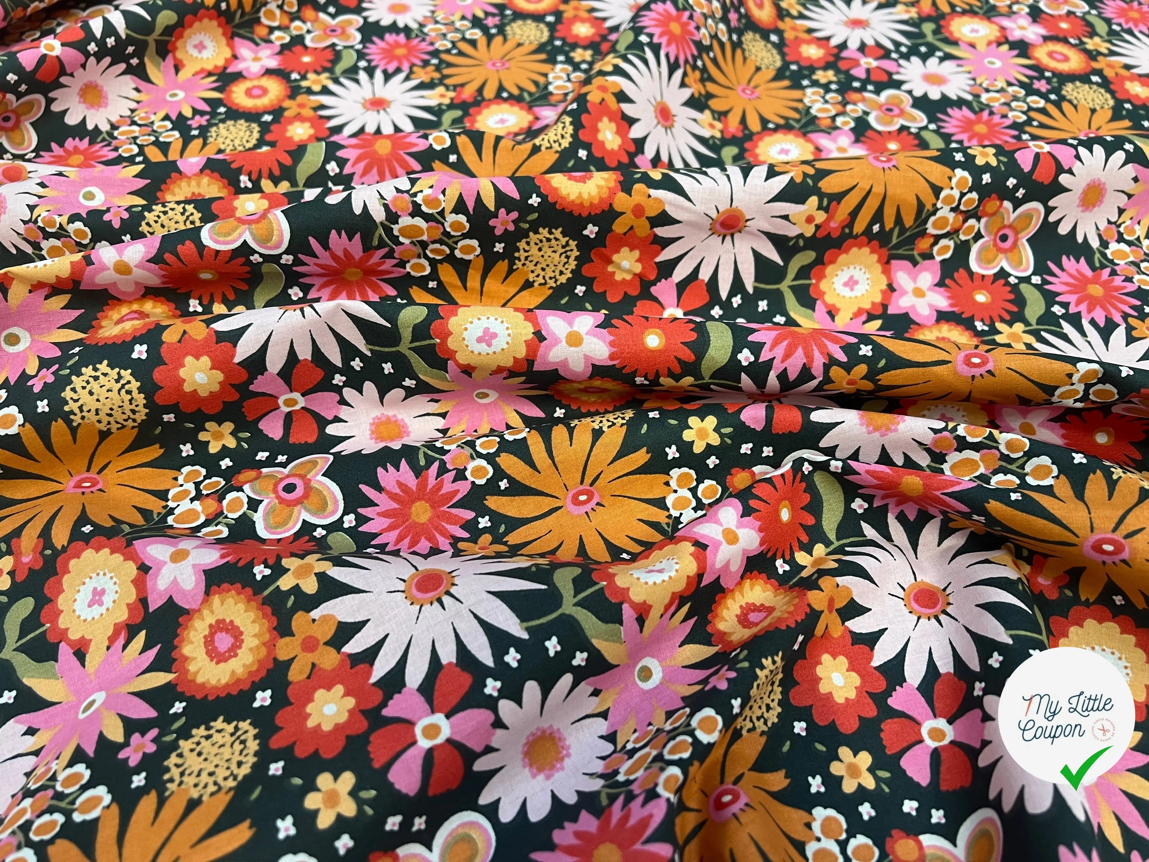 COTON IMPRIMÉ CHILDHOOD VERT / ORANGE 1B Y8 150 - My Little Coupon