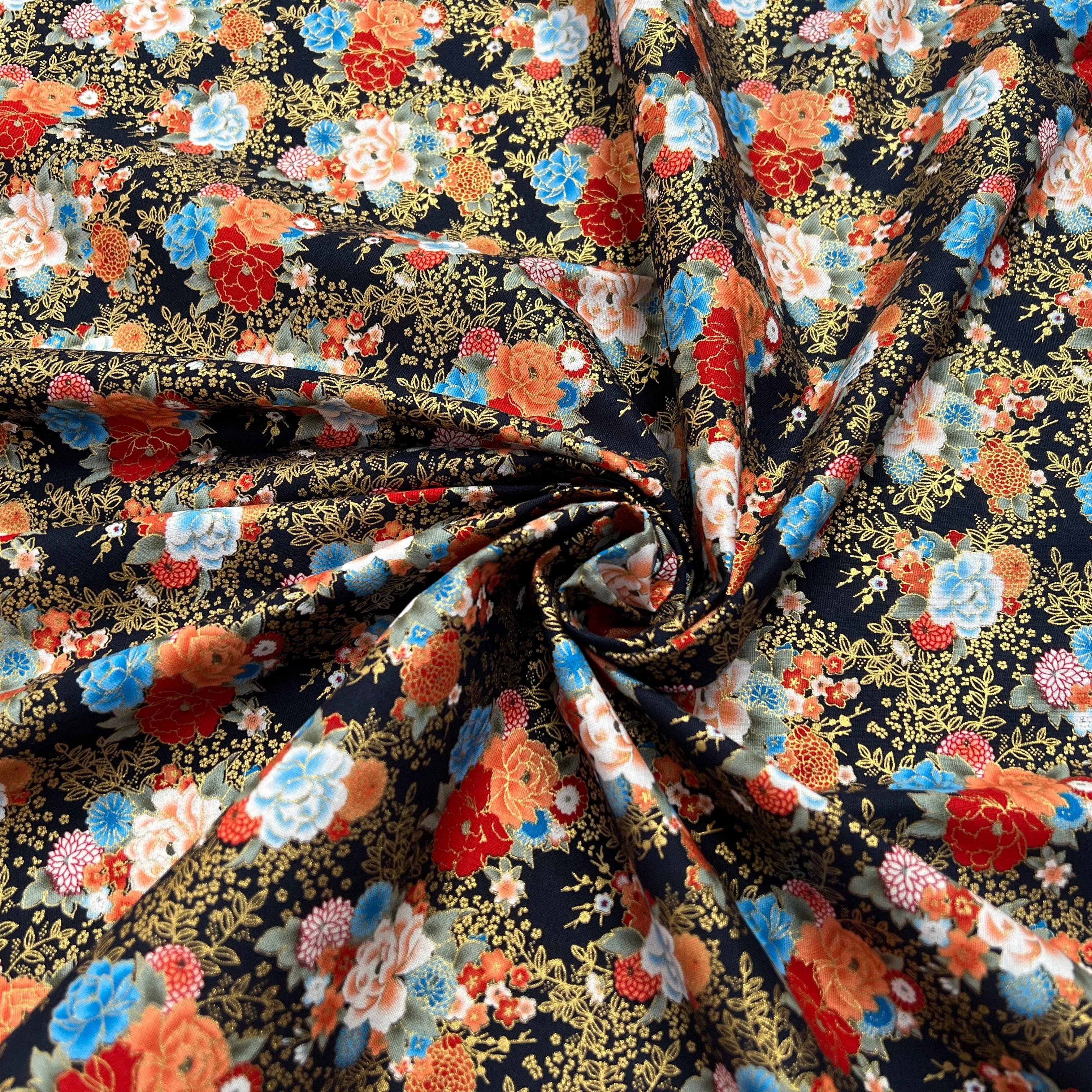 COTON IMPRIMÉ FOIL 06 NOIR 145 CM - My Little Coupon