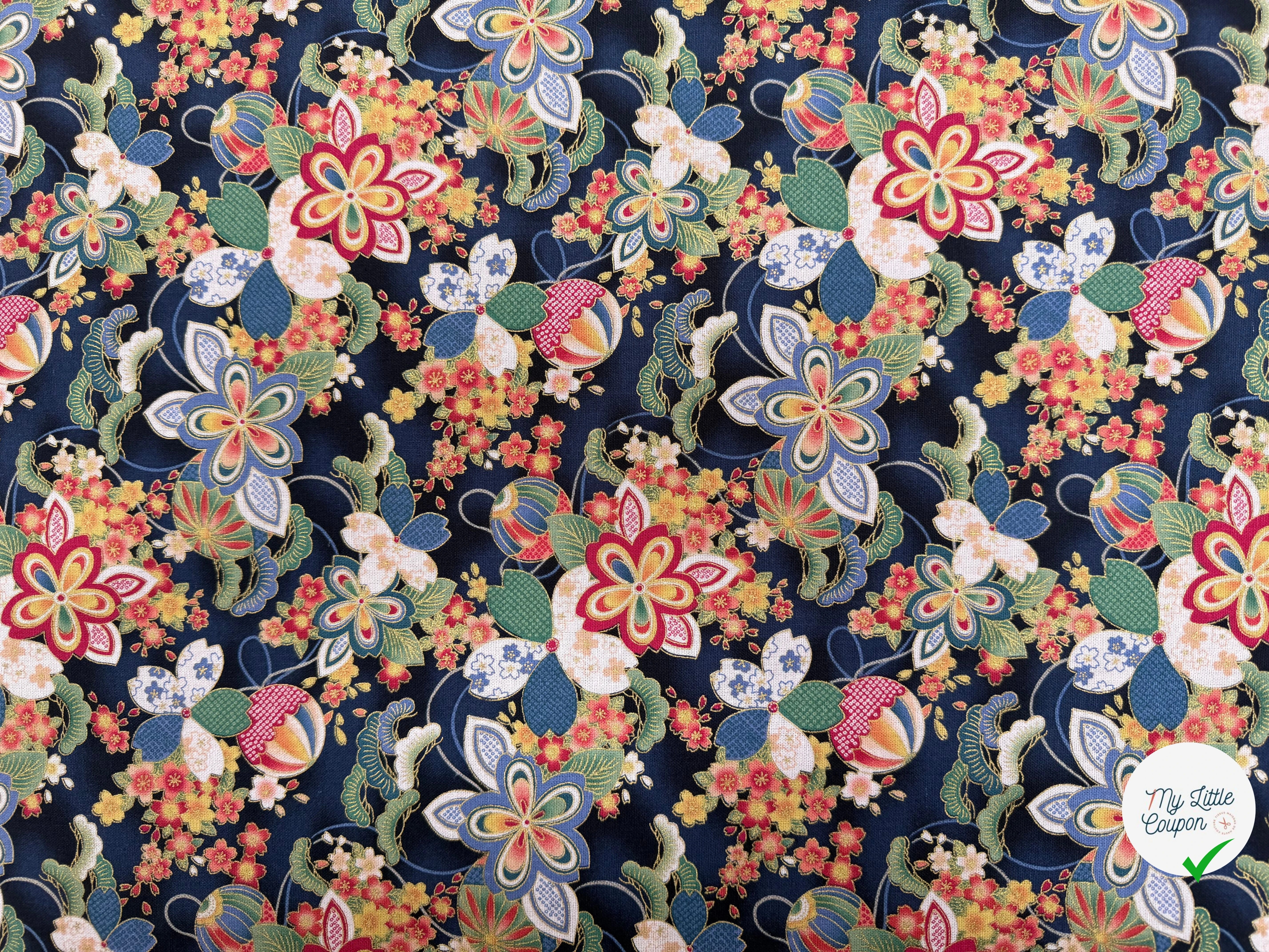 COTON IMPRIMÉ FOIL 13 BLEU NUIT 145 CM - My Little Coupon