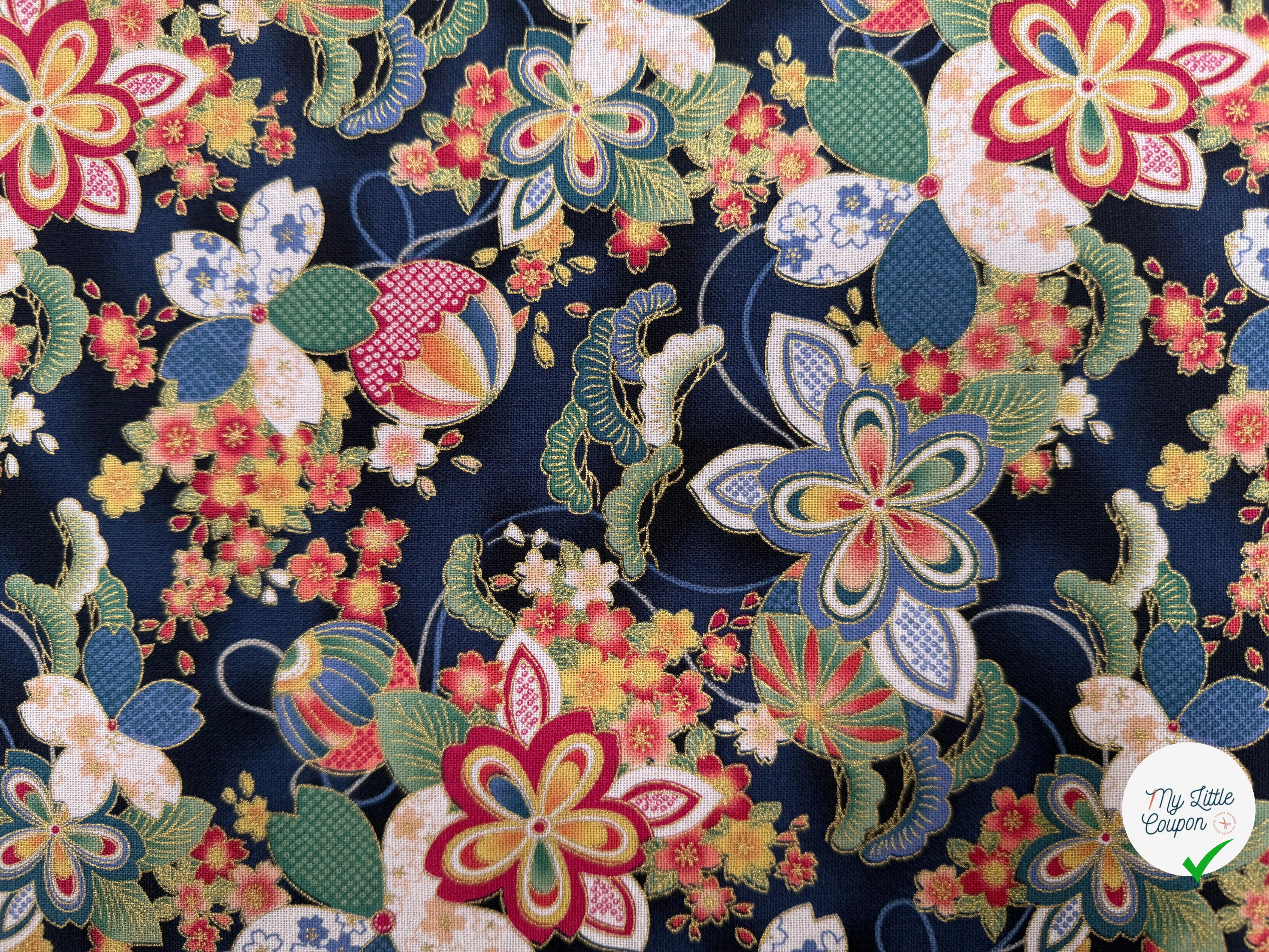 COTON IMPRIMÉ FOIL 13 BLEU NUIT 145 CM - My Little Coupon