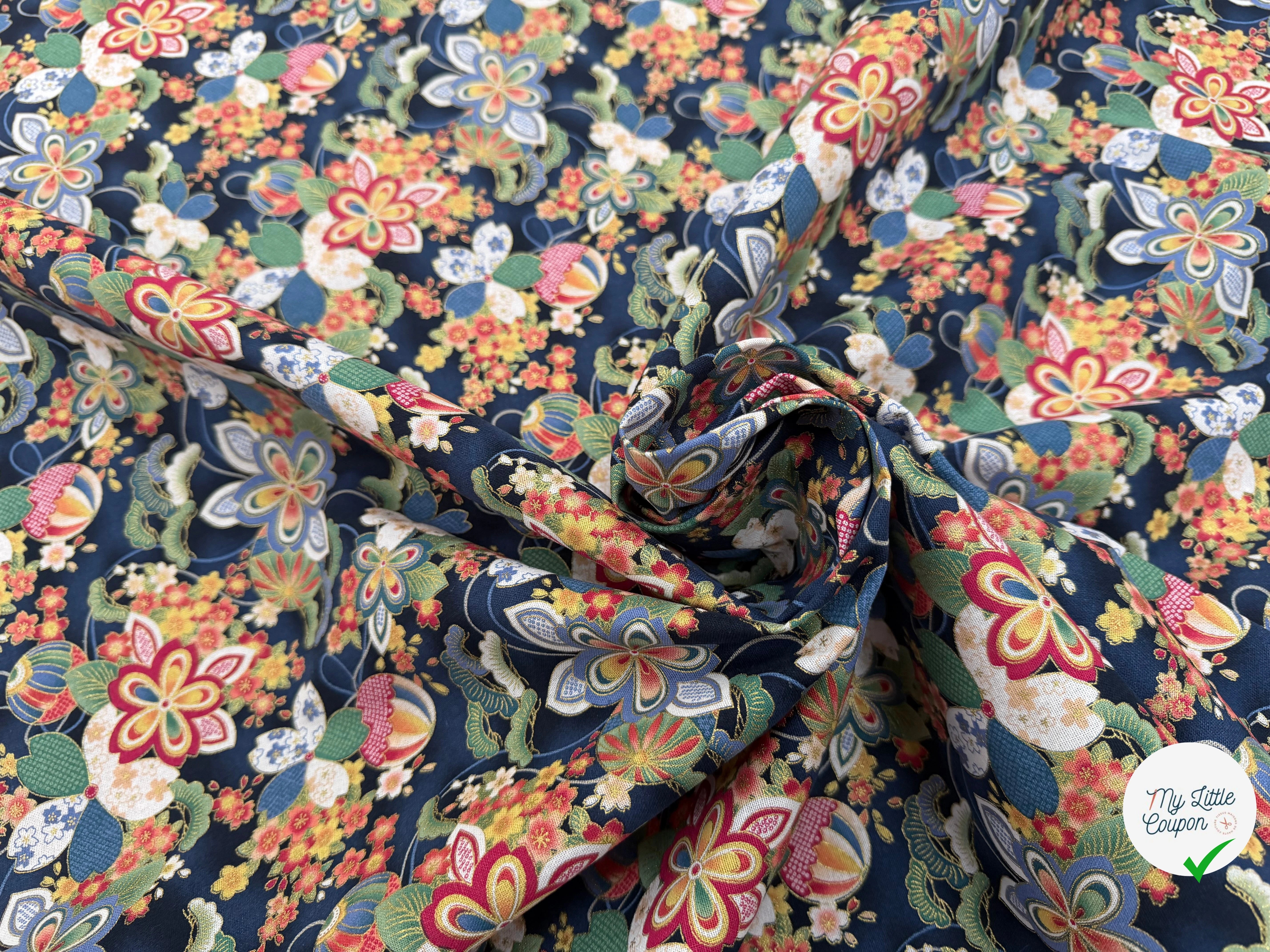 COTON IMPRIMÉ FOIL 13 BLEU NUIT 145 CM - My Little Coupon
