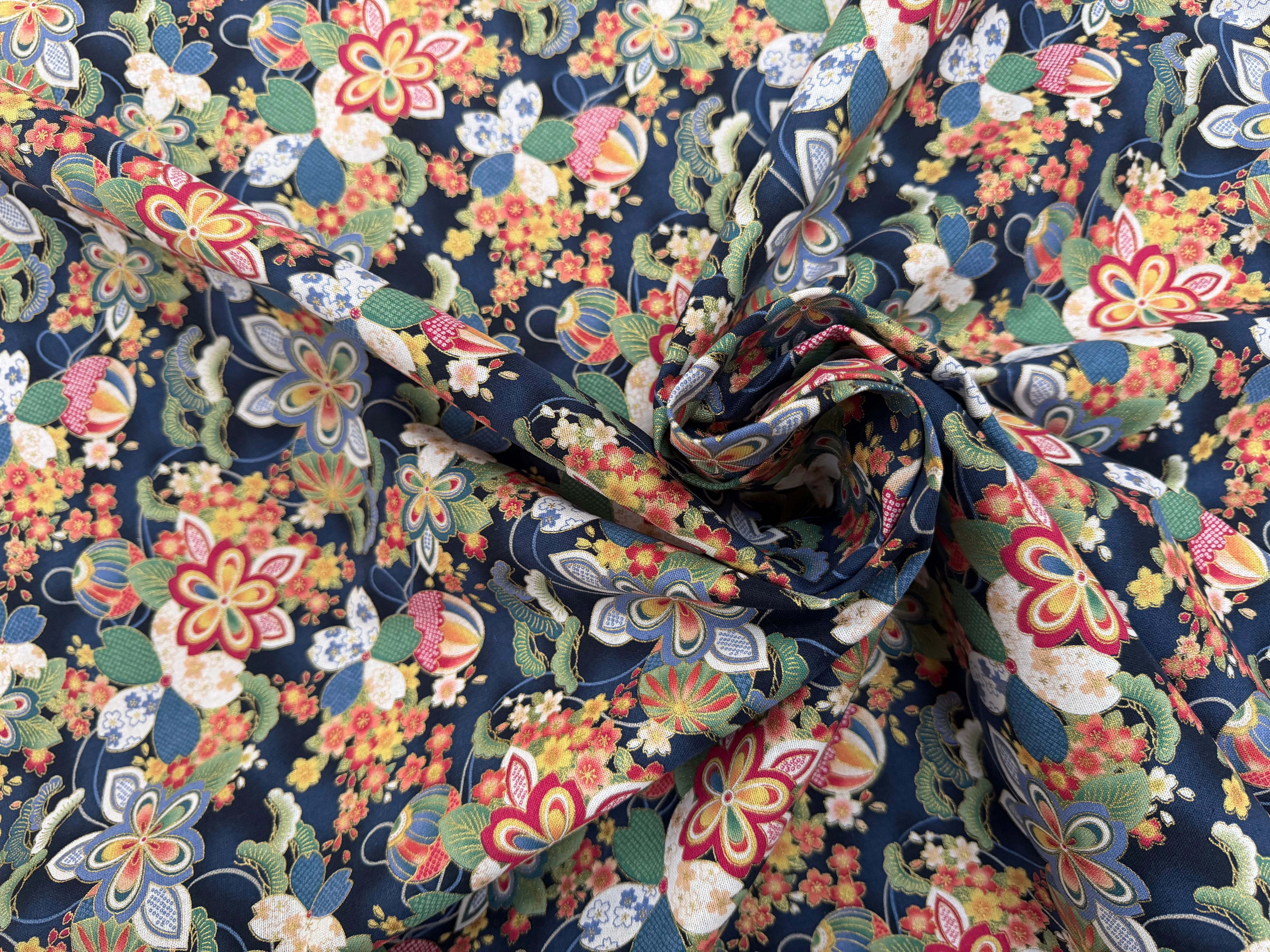 COTON IMPRIMÉ FOIL 13 BLEU NUIT 145 CM - My Little Coupon
