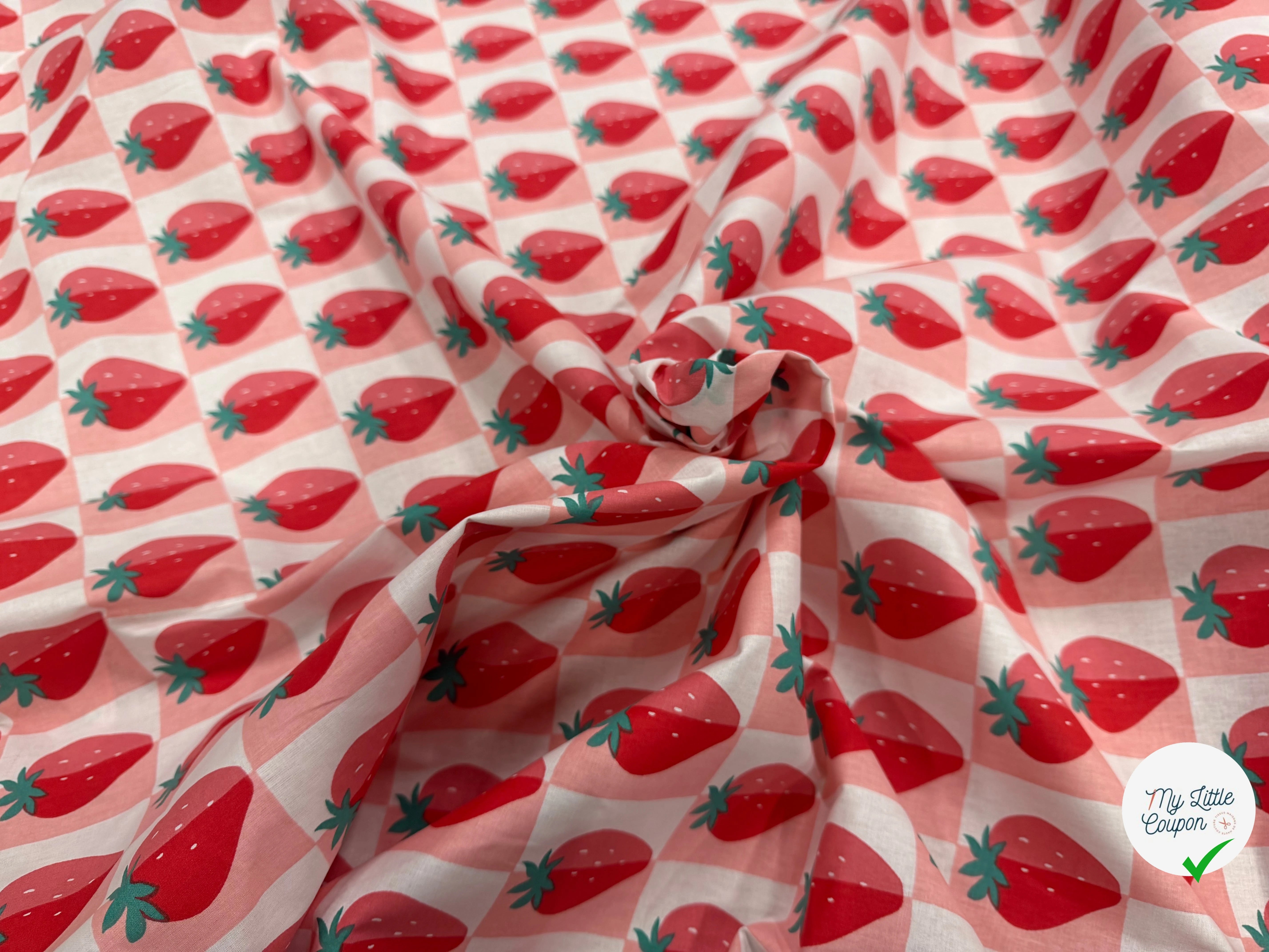 COTON IMPRIMÉ MARIGUETTE ROSE / ROUGE - My Little Coupon