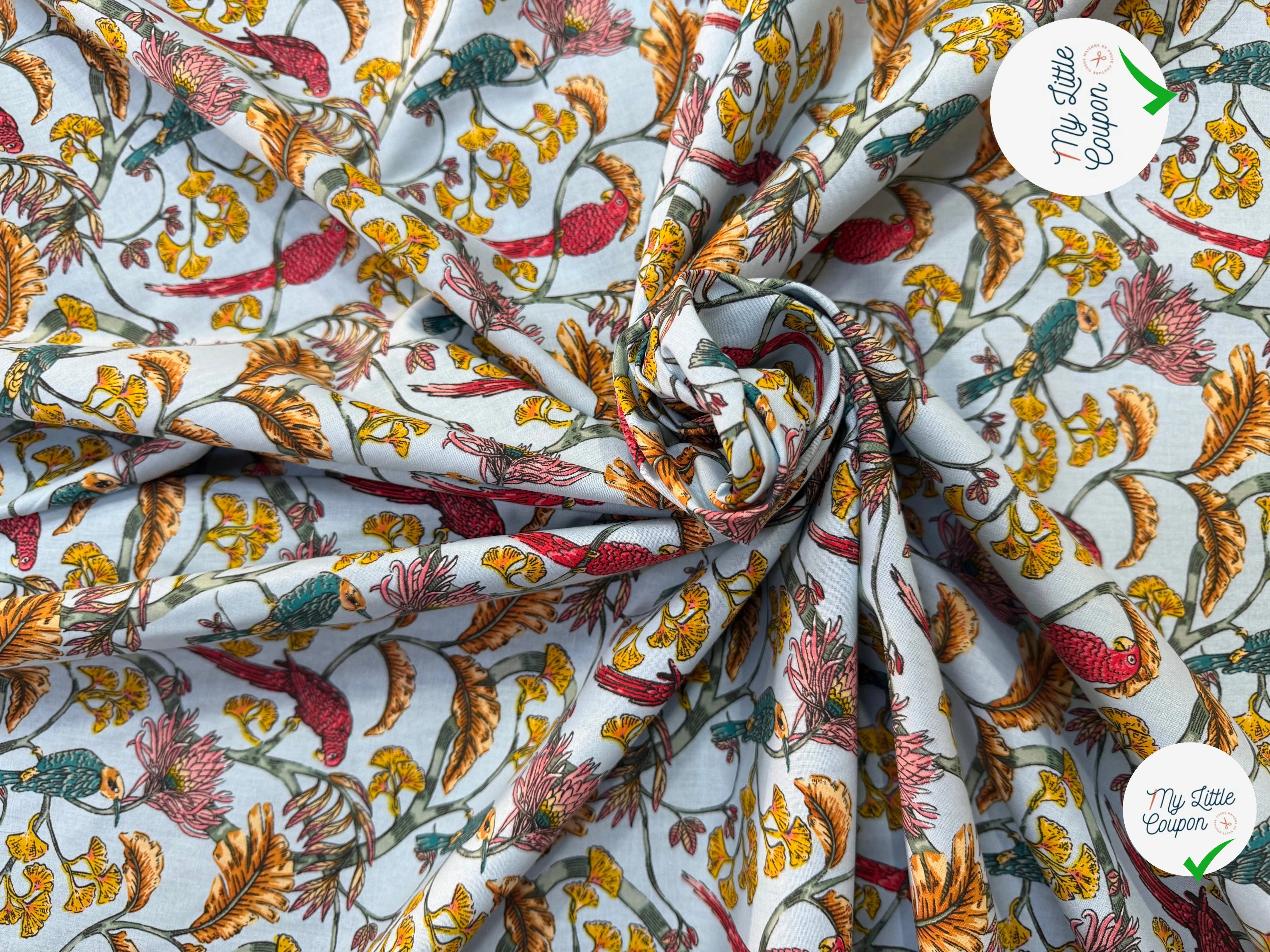 COTON IMPRIMÉ PLÉNITUDE BLEU - My Little Coupon