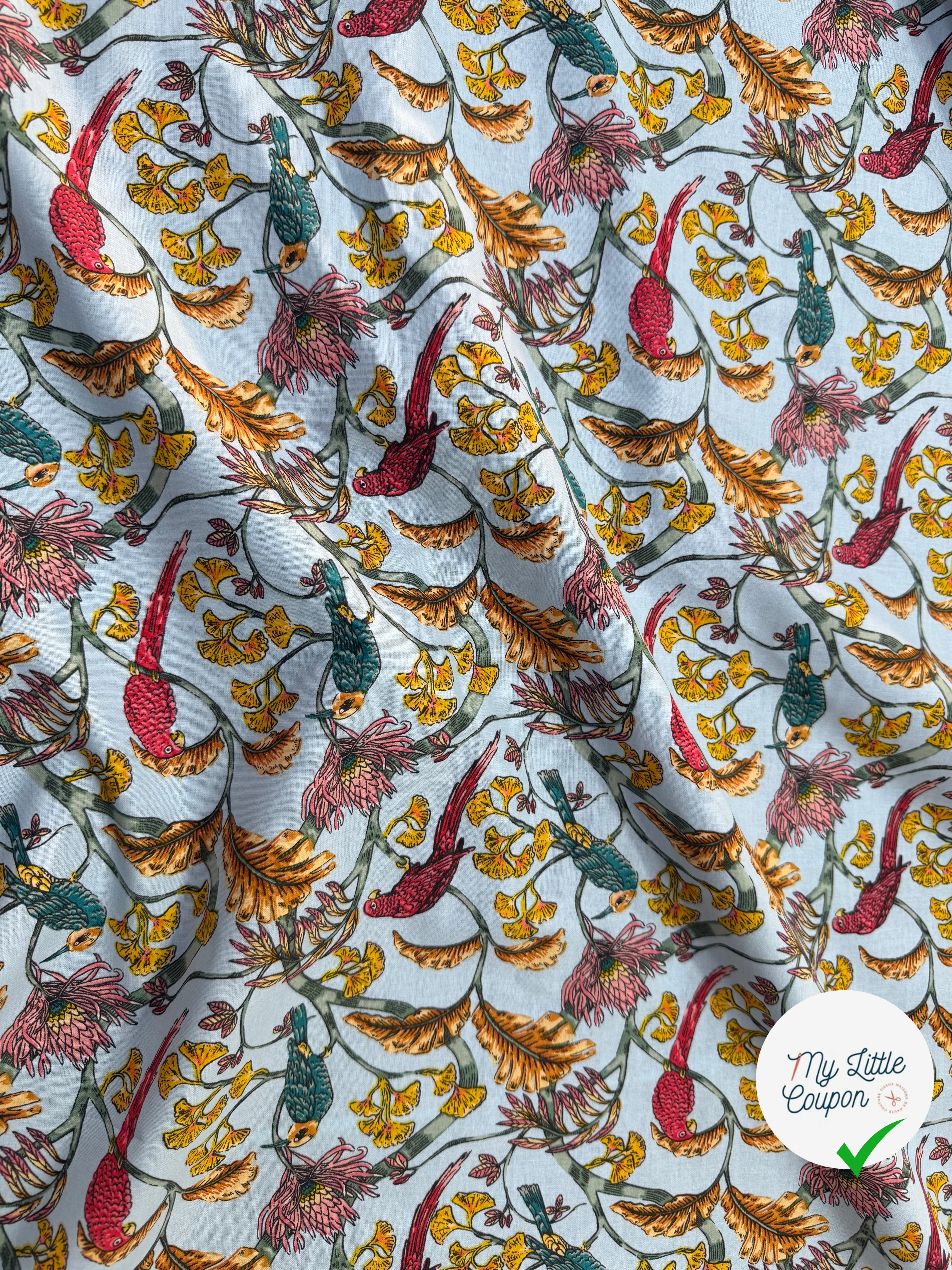 COTON IMPRIMÉ PLÉNITUDE BLEU - My Little Coupon