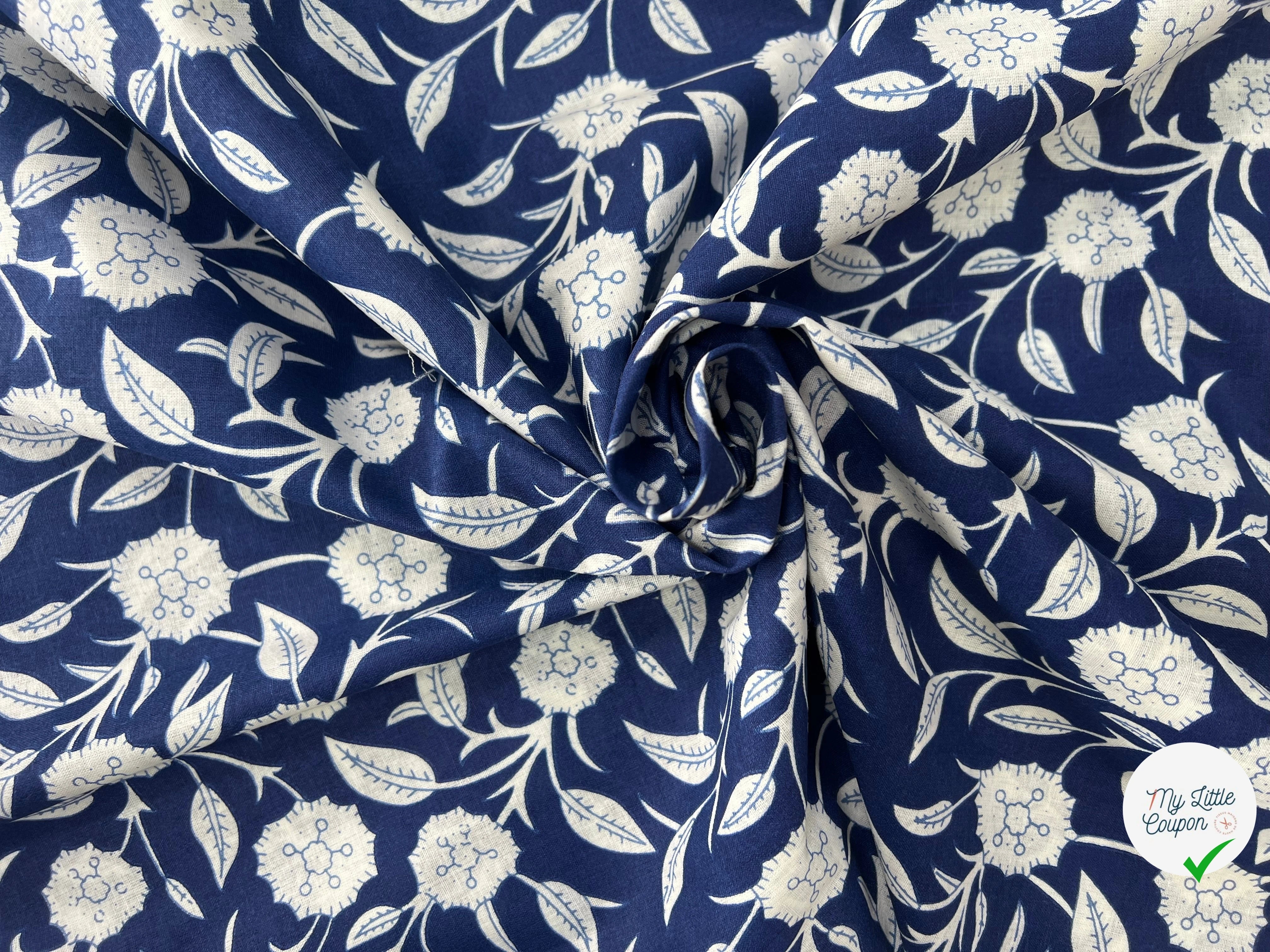 COTON INDIEN TAJ-MAHAL 002 INDIGO LAIZE 110 - My Little Coupon