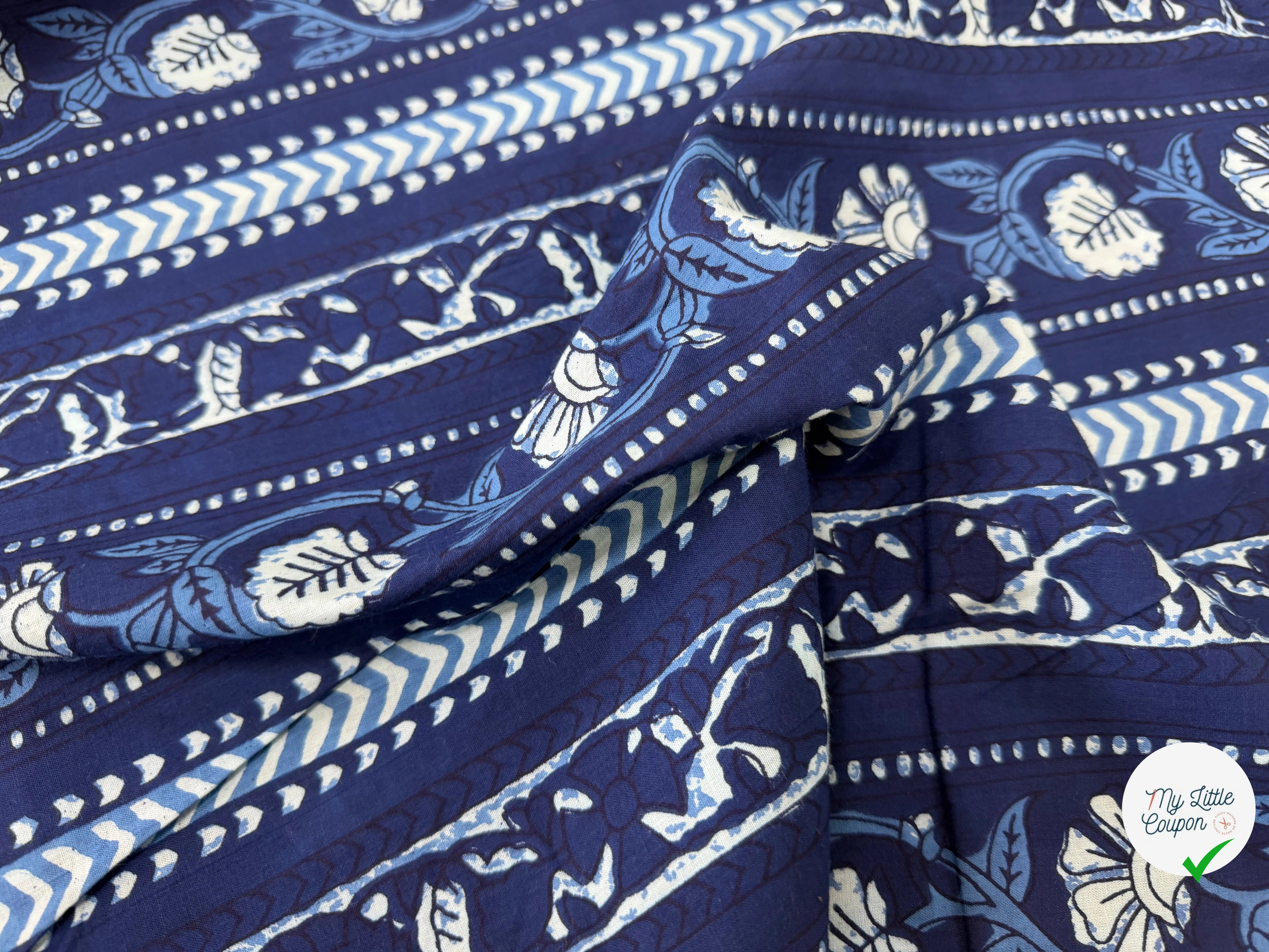COTON INDIEN TAJ-MAHAL 003 INDIGO LAIZE 110 - My Little Coupon