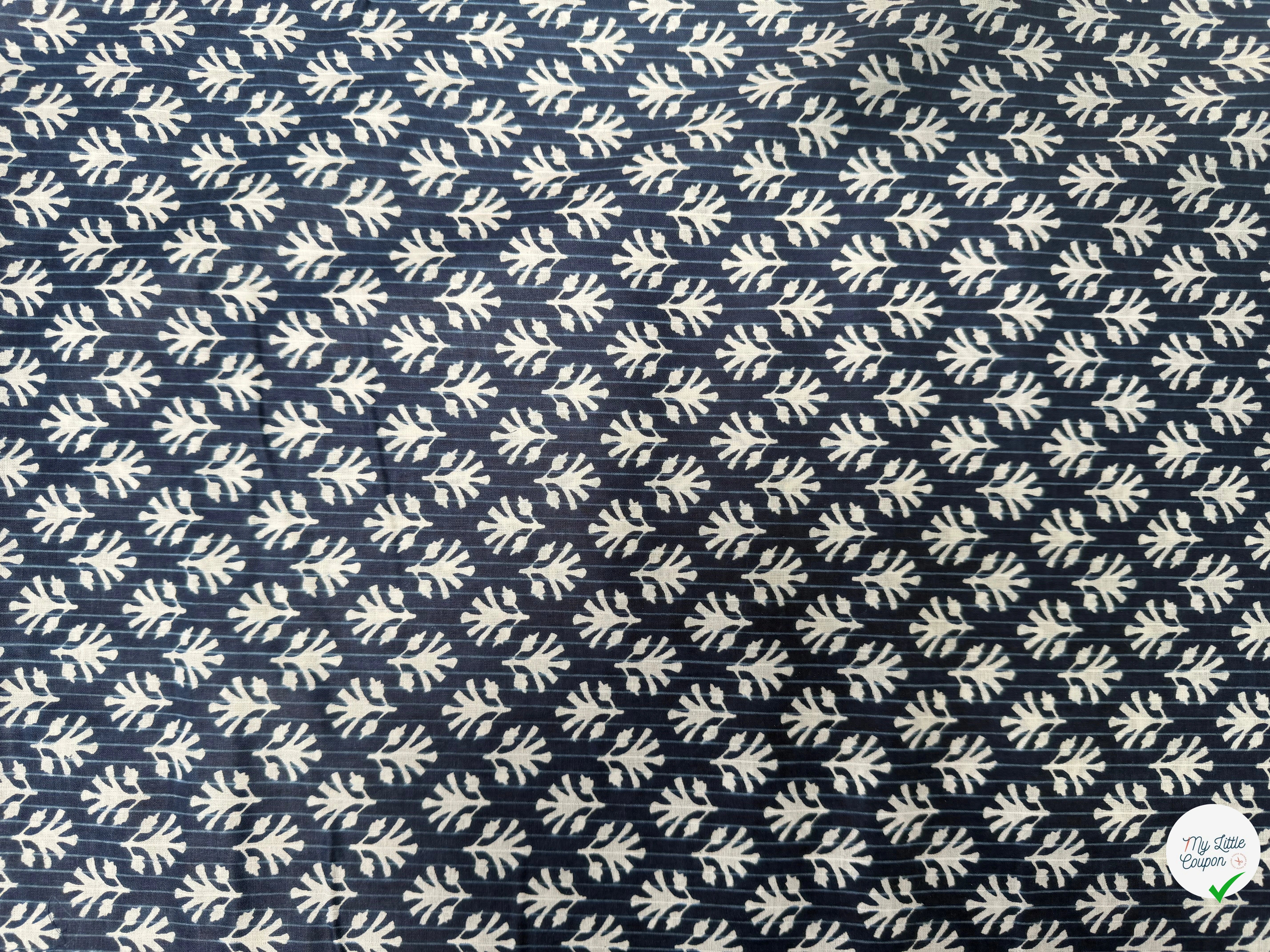COTON INDIEN TAJ-MAHAL 004 INDIGO LAIZE 110 - My Little Coupon