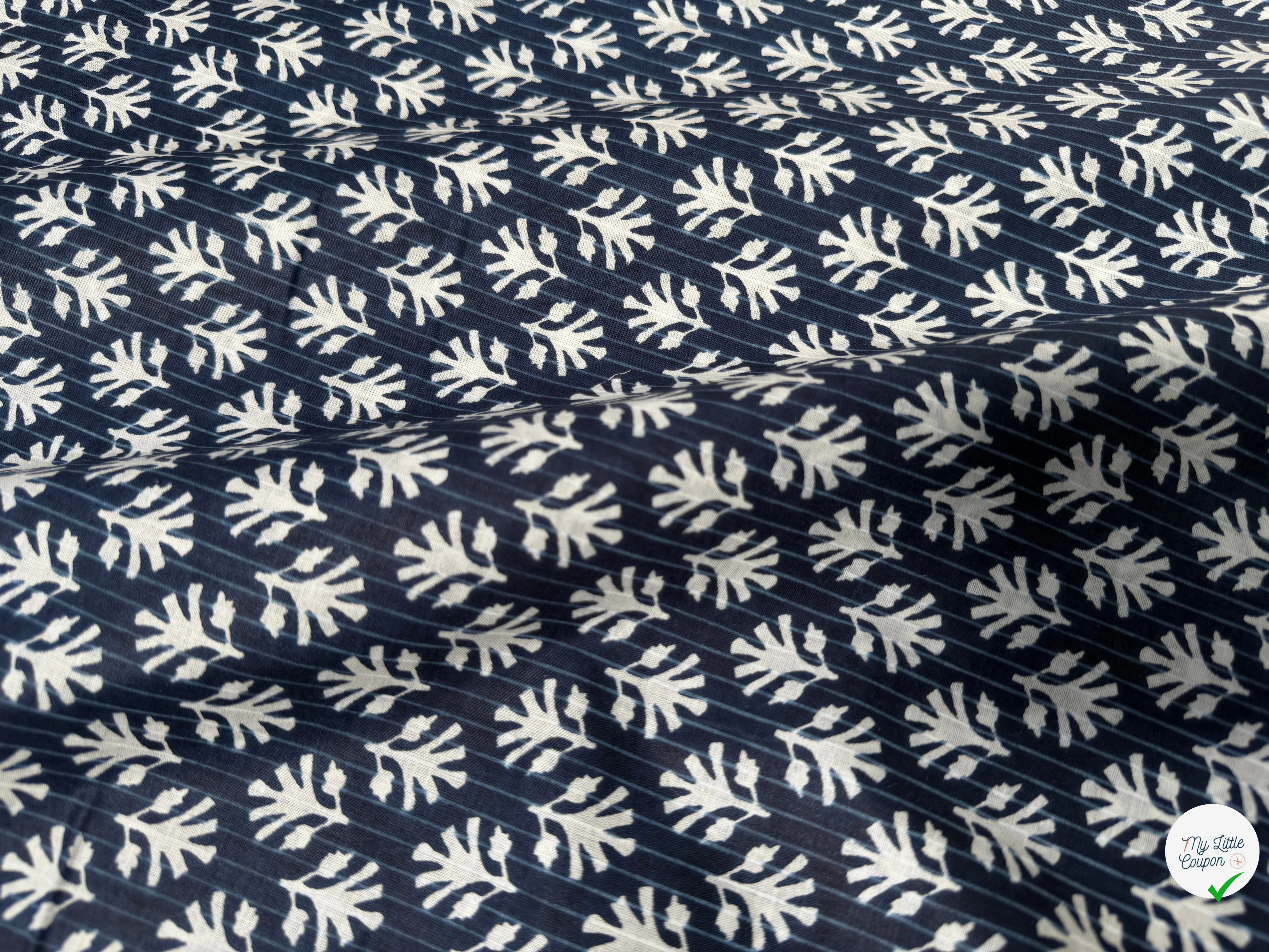 COTON INDIEN TAJ-MAHAL 004 INDIGO LAIZE 110 - My Little Coupon