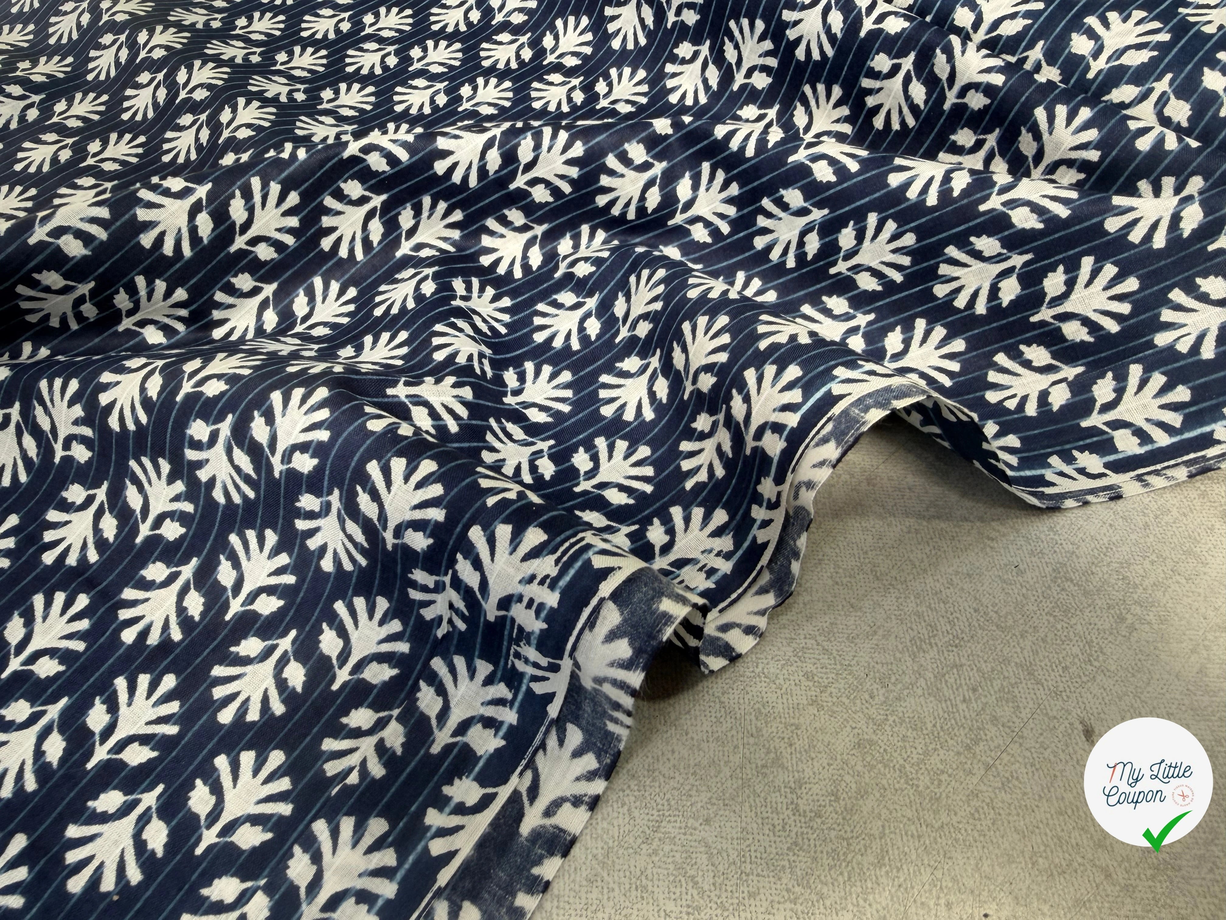 COTON INDIEN TAJ-MAHAL 004 INDIGO LAIZE 110 - My Little Coupon