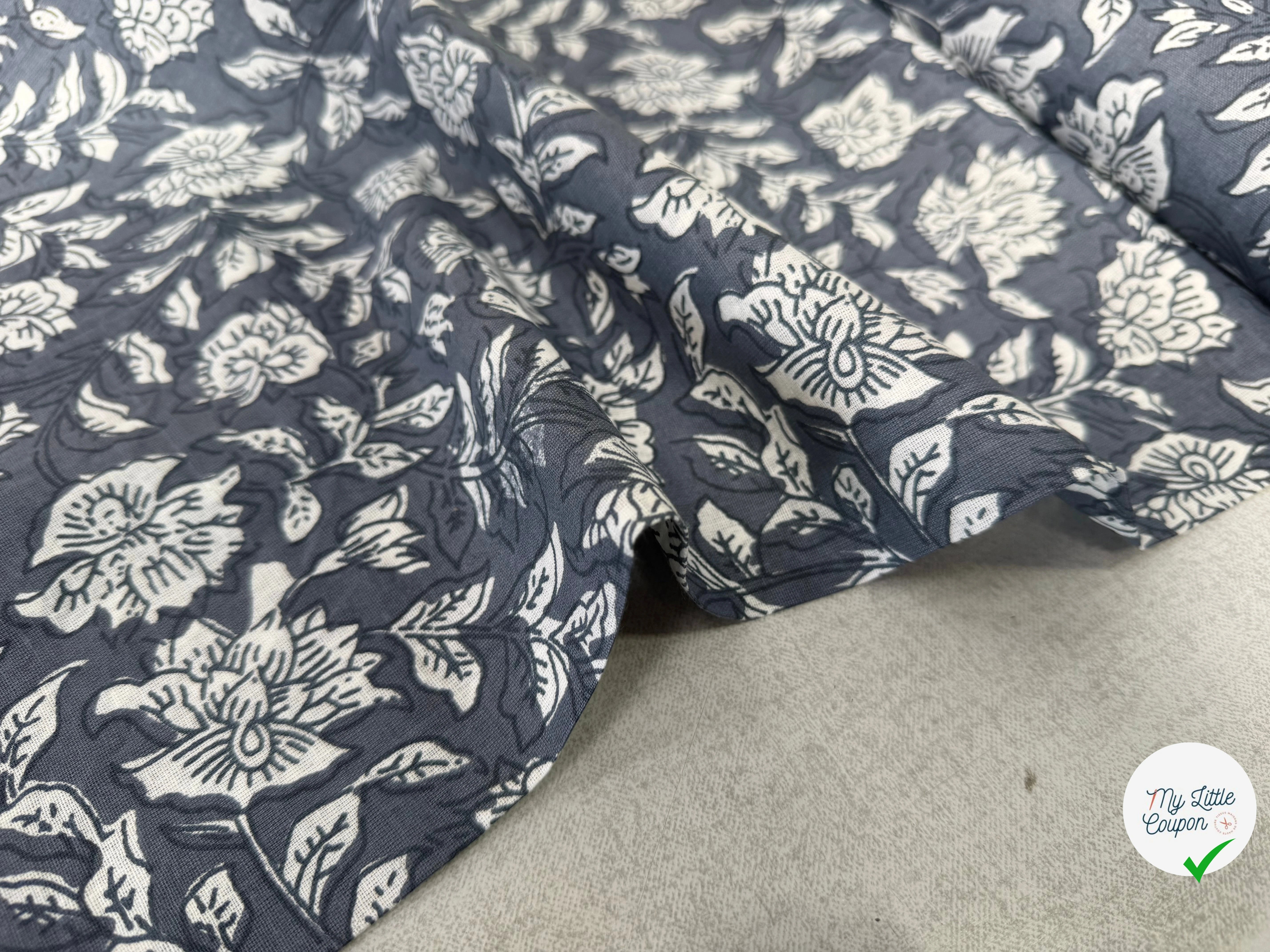COTON INDIEN TAJ-MAHAL 005 GRIS LAIZE 110 - My Little Coupon