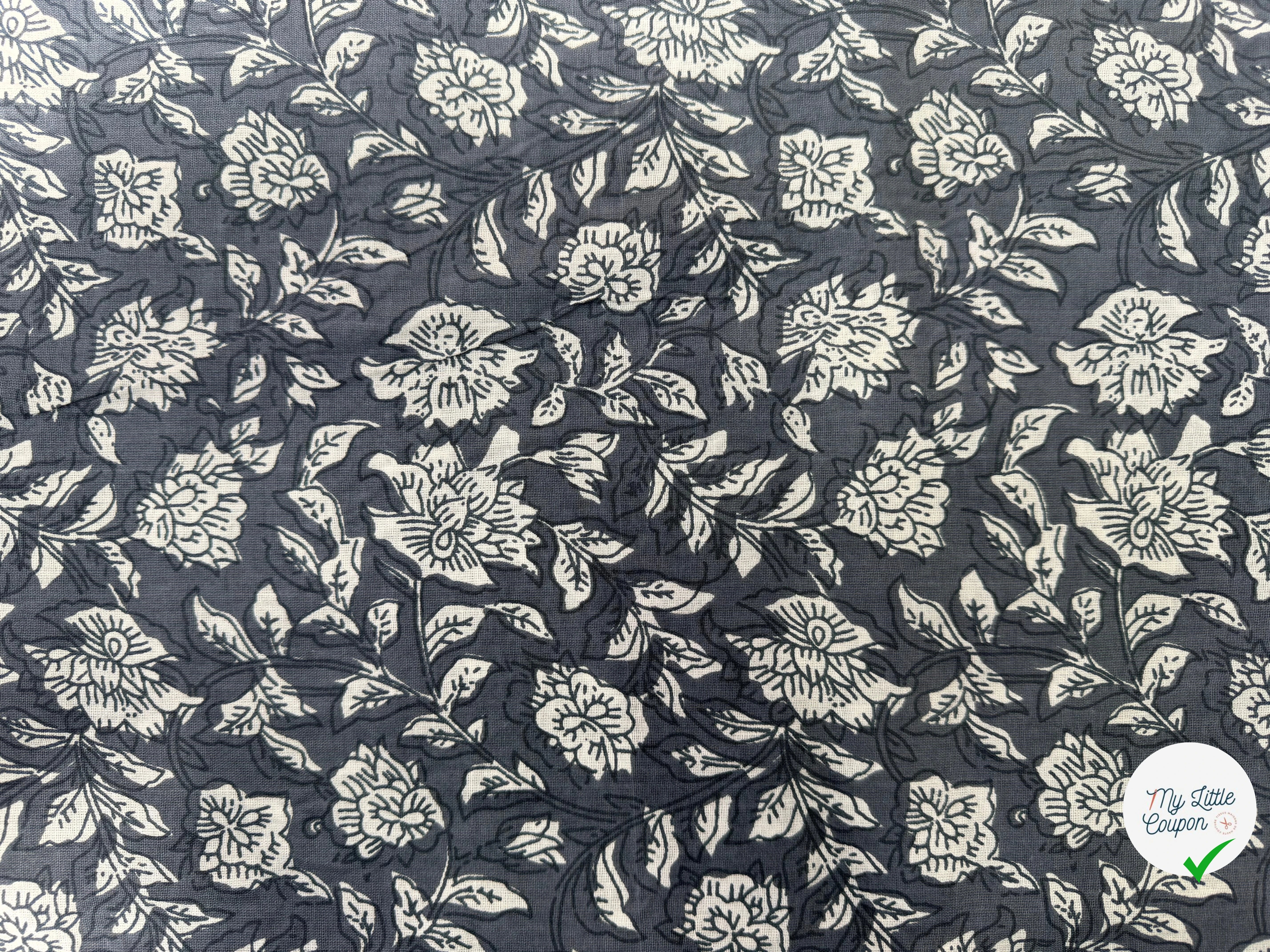 COTON INDIEN TAJ-MAHAL 005 GRIS LAIZE 110 - My Little Coupon