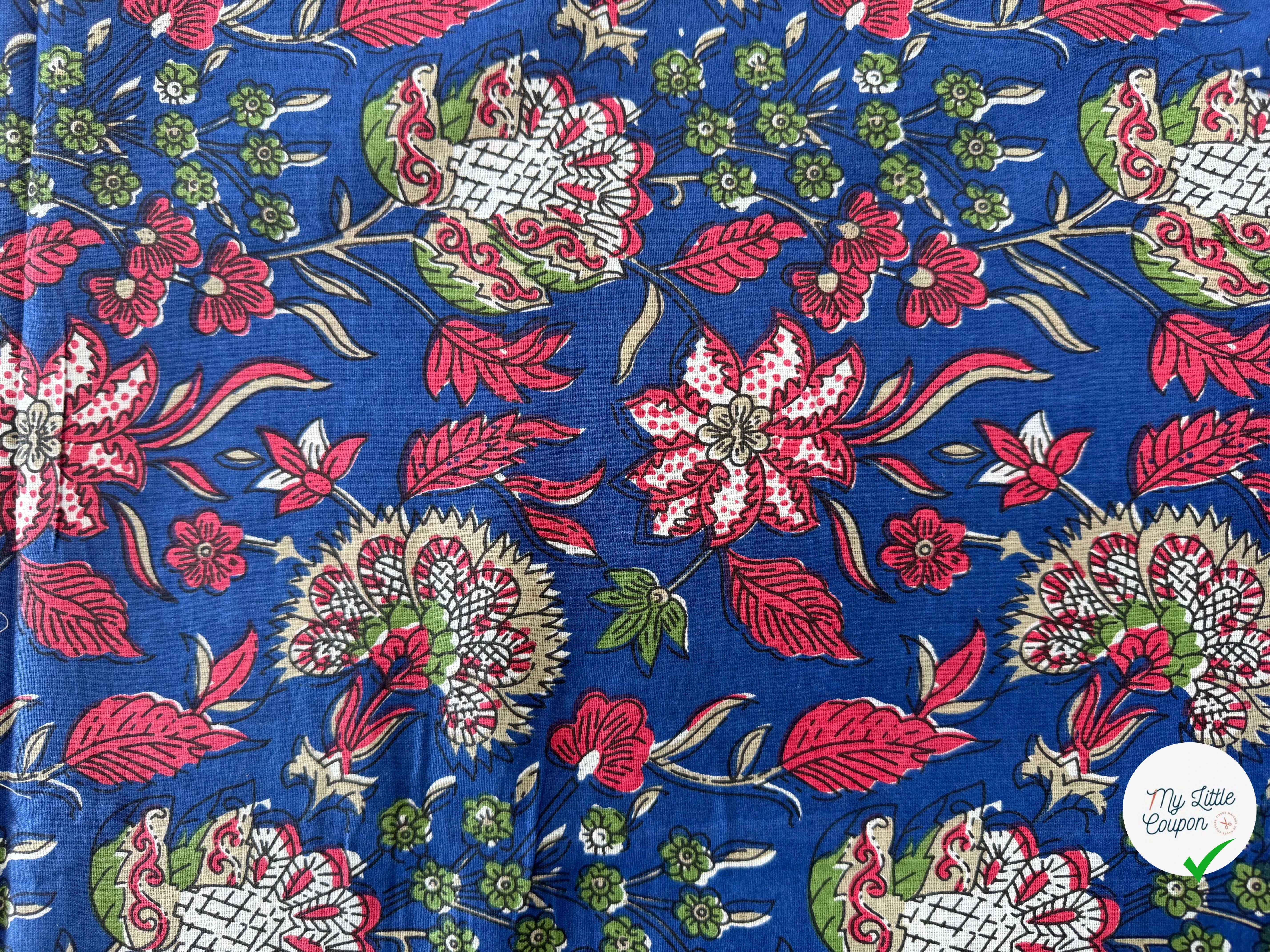 COTON INDIEN TAJ-MAHAL 006 BLEU LAIZE 110 - My Little Coupon