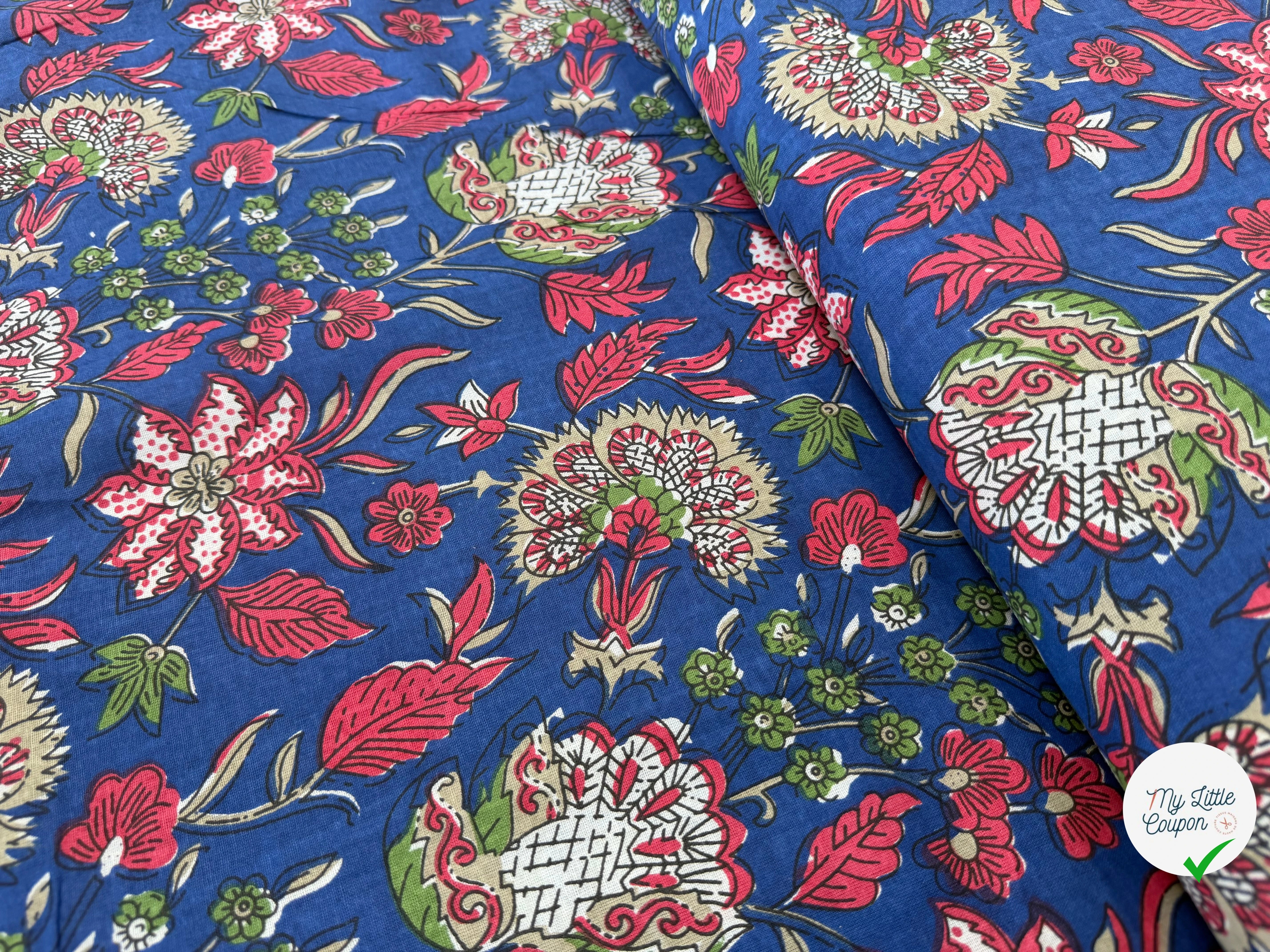 COTON INDIEN TAJ-MAHAL 006 BLEU LAIZE 110 - My Little Coupon