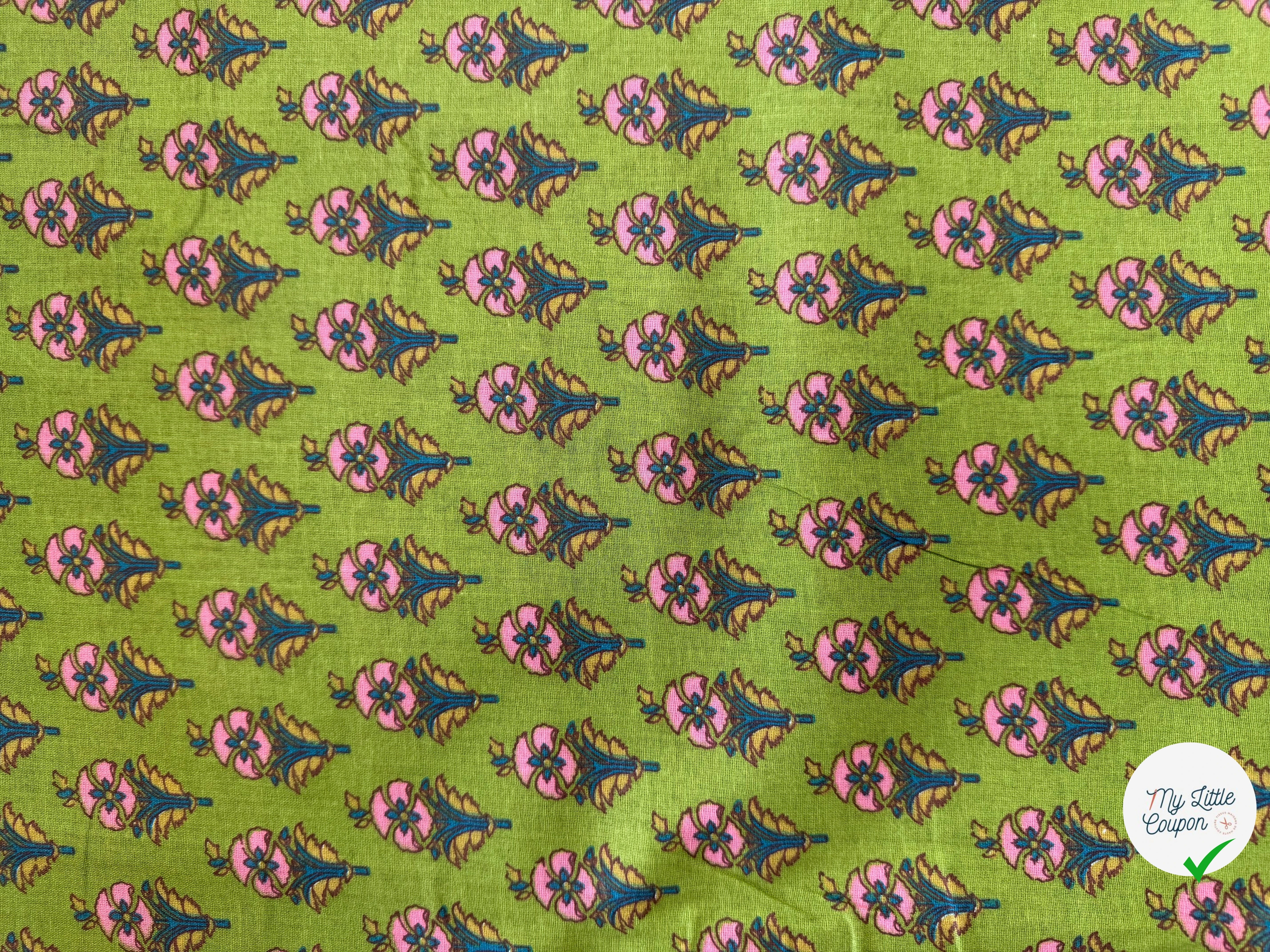 COTON INDIEN TAJ-MAHAL 012 VERT LAIZE 110 - My Little Coupon