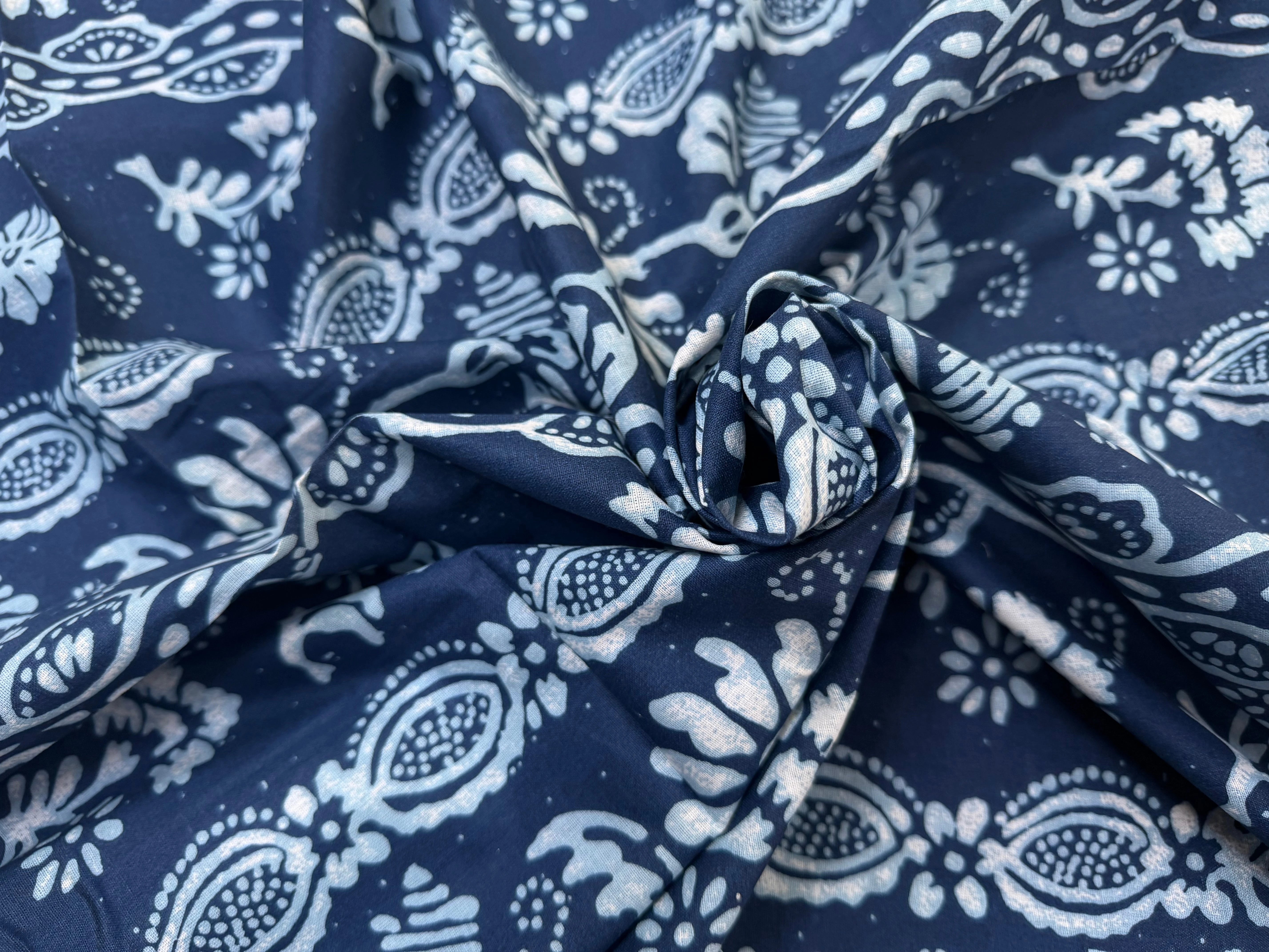 COTON INDIEN TAJ-MAHAL 015 INDIGO LAIZE 110 - My Little Coupon