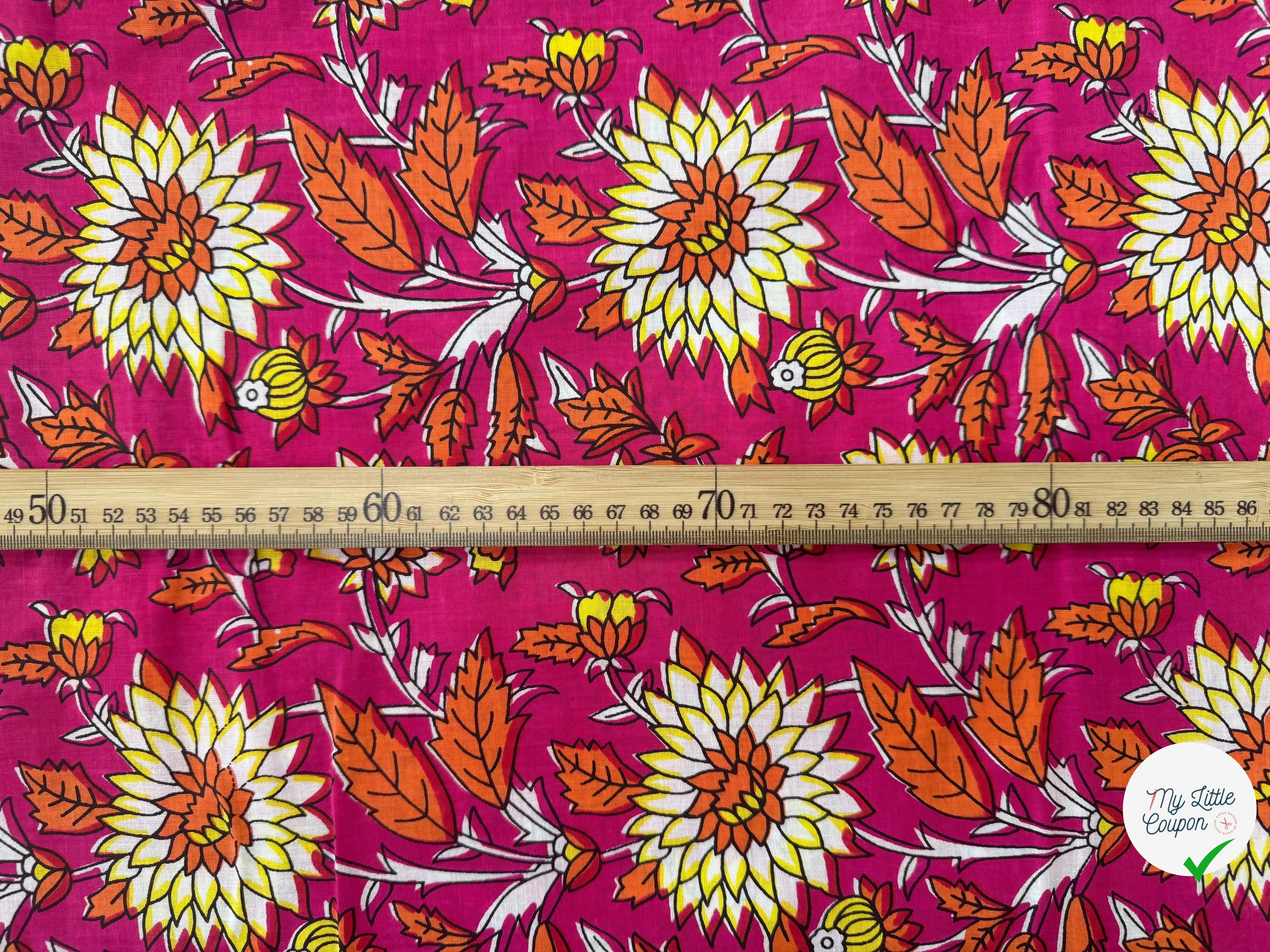 COTON INDIEN TAJ-MAHAL 018 FUCHSIA LAIZE 110 - My Little Coupon