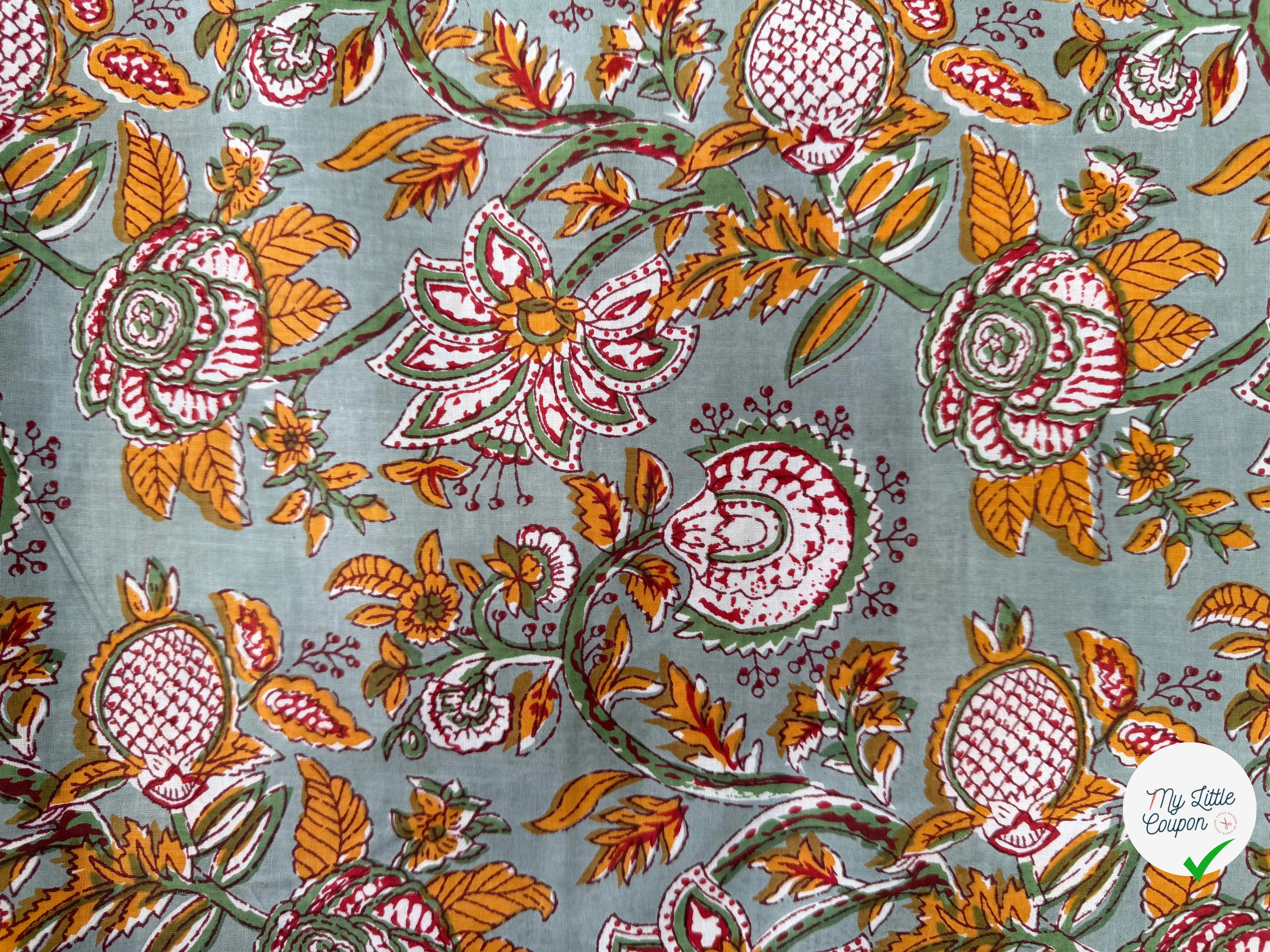 COTON INDIEN TAJ-MAHAL 019 GRIS LAIZE 110 - My Little Coupon